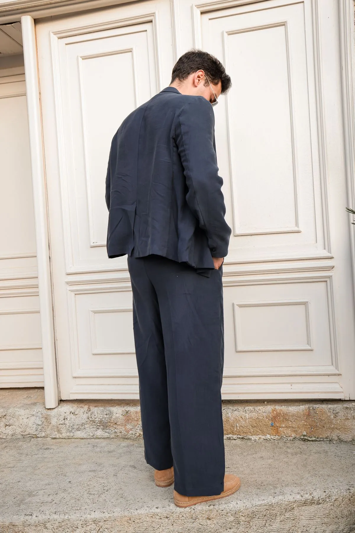 Lucia Lacivert Regular Fit Erkek Ceket ve Baggy Erkek Pantolon Takım