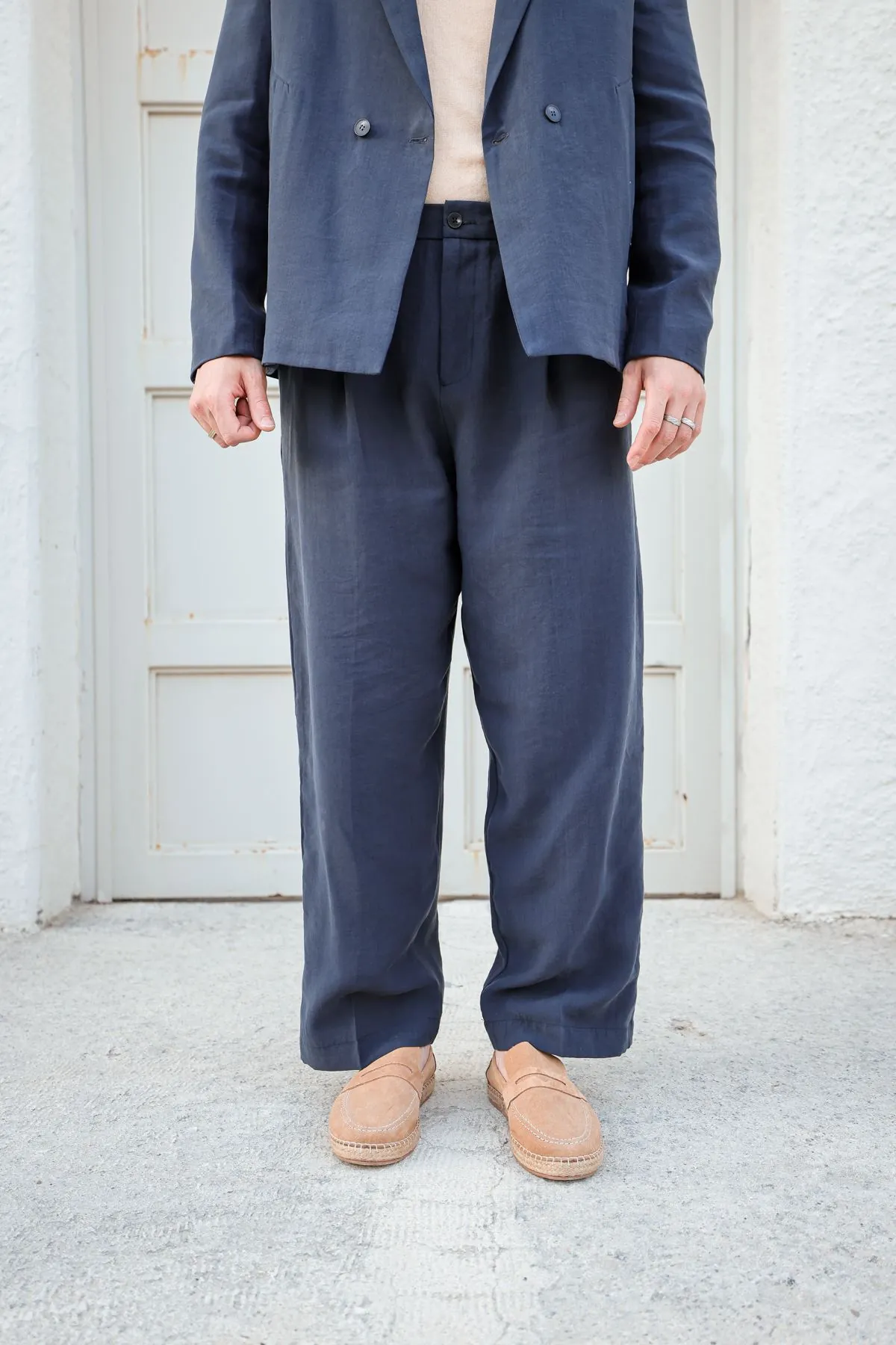 Lucia Lacivert Regular Fit Erkek Ceket ve Baggy Erkek Pantolon Takım