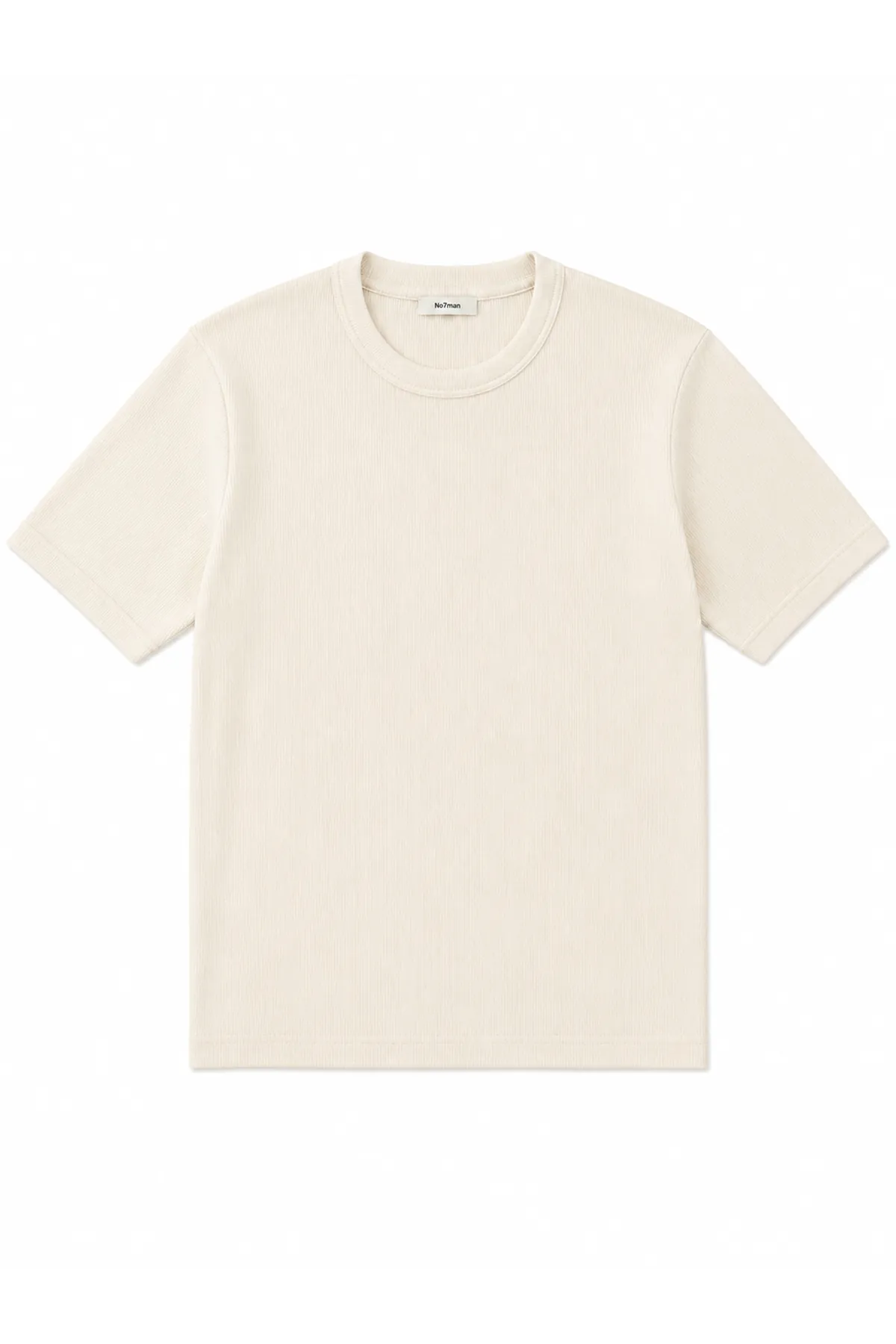 Tavia Bej Bisiklet Yaka %100 Pamuk Erkek Tshirt