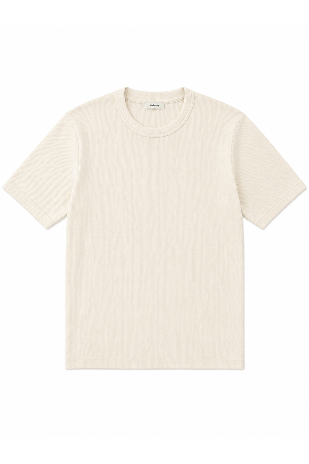 Tavia Bej Bisiklet Yaka %100 Pamuk Tshirt