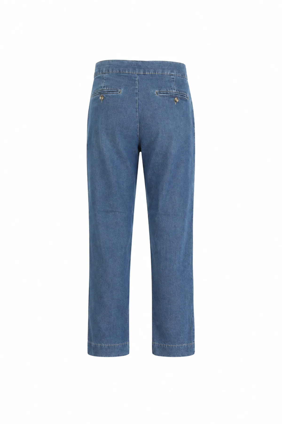 Lecce Lüks İtalyan %100 Pamuk Mavi Denim Erkek Kot Pantolon