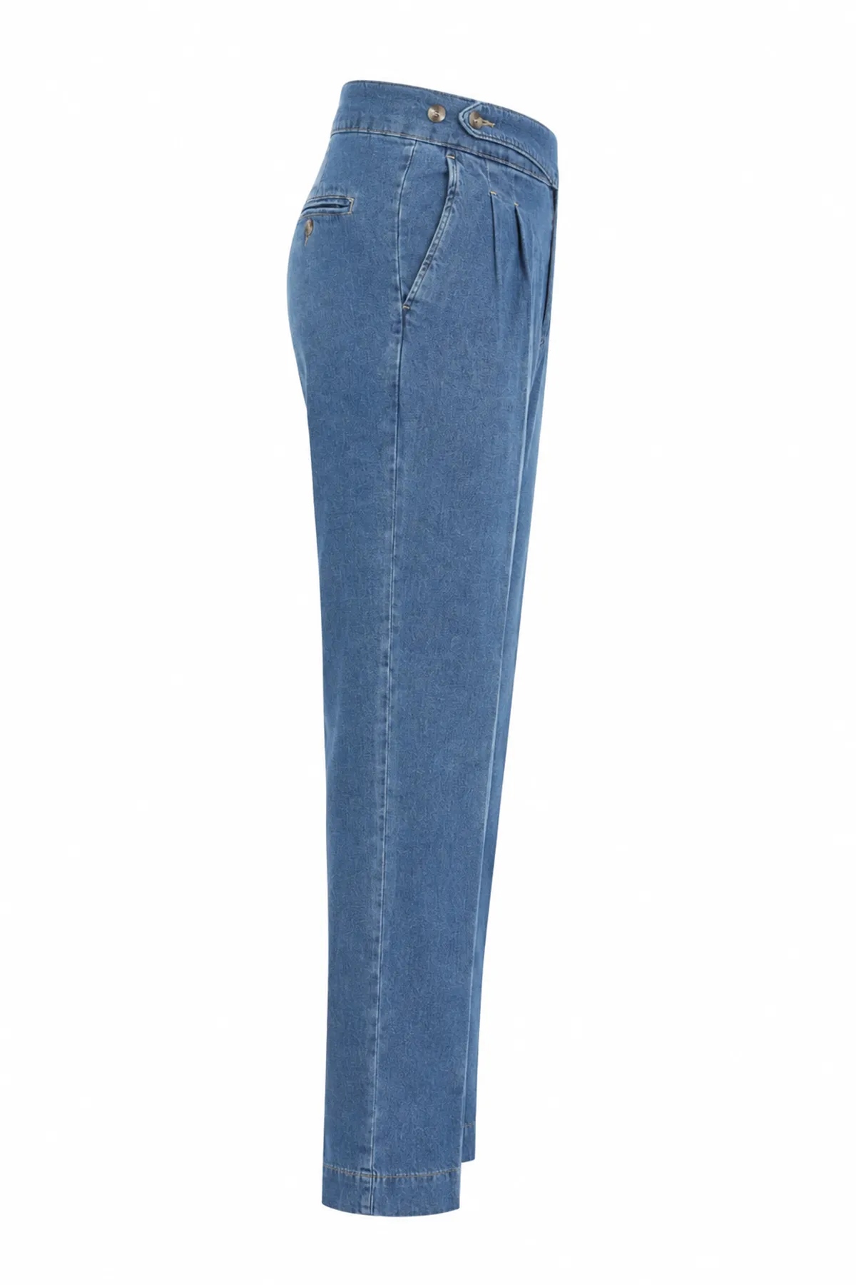 Lecce Lüks İtalyan %100 Pamuk Açık Mavi Denim Erkek Kot Pantolon