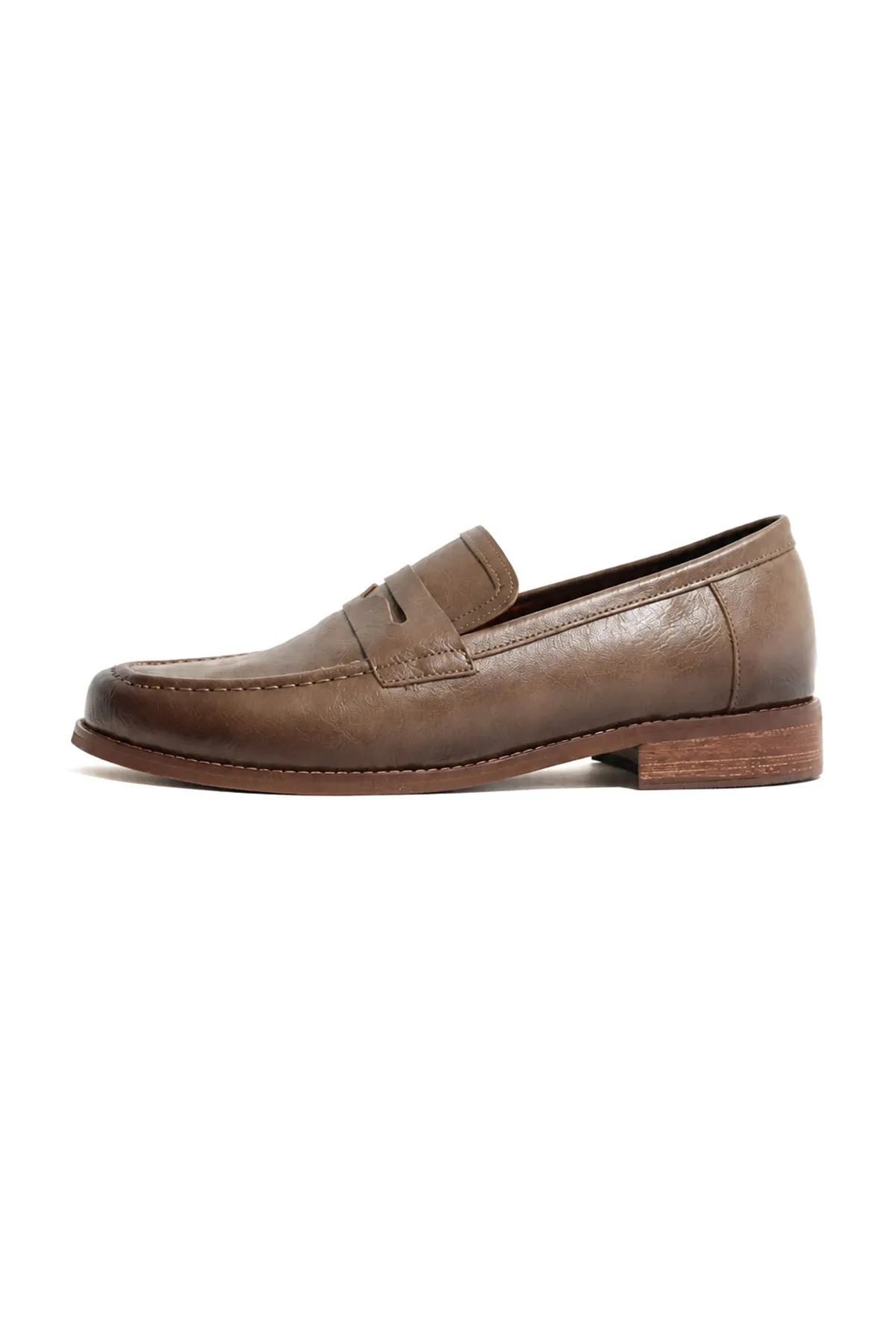 Mist Bej Cilt Confort Loafer Erkek Ayakkabı