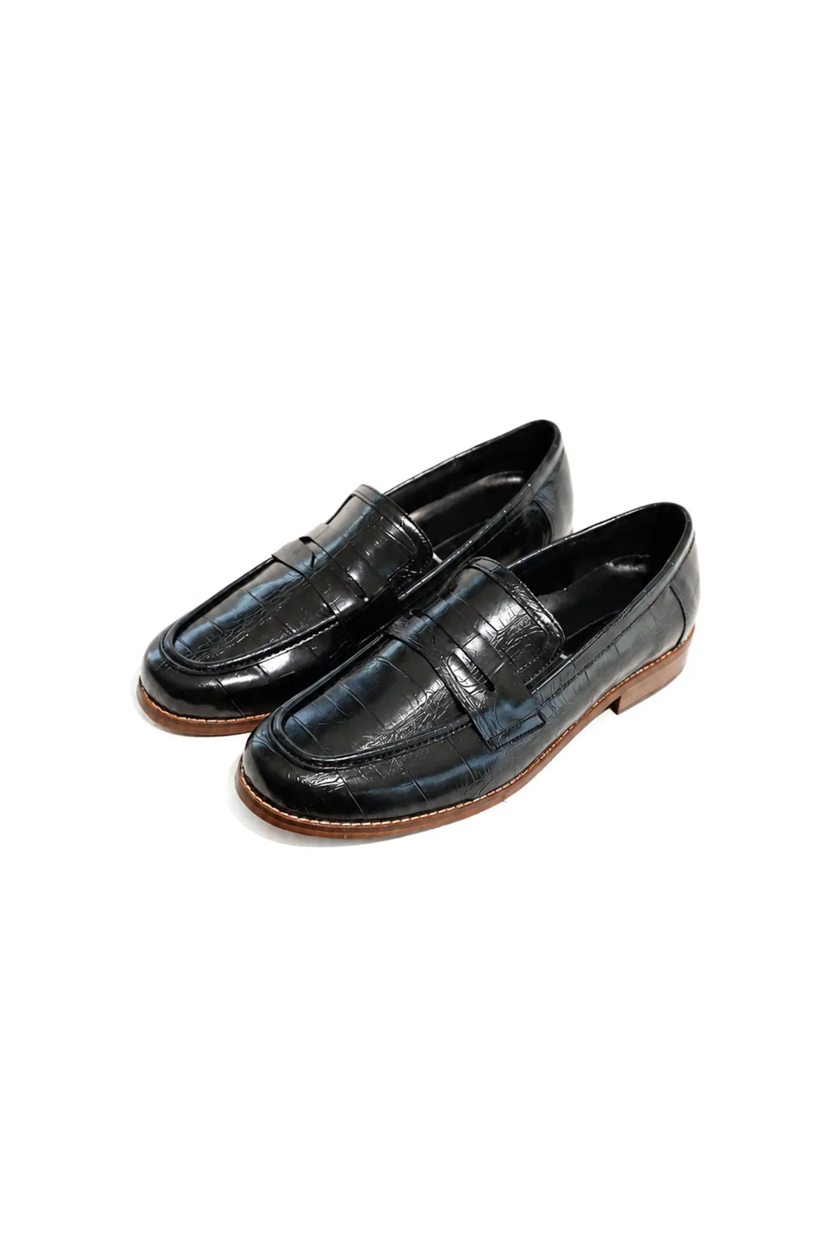 Nord Siyah Cilt Elit Croco Desen Rugan Loafer Erkek Ayakkabı