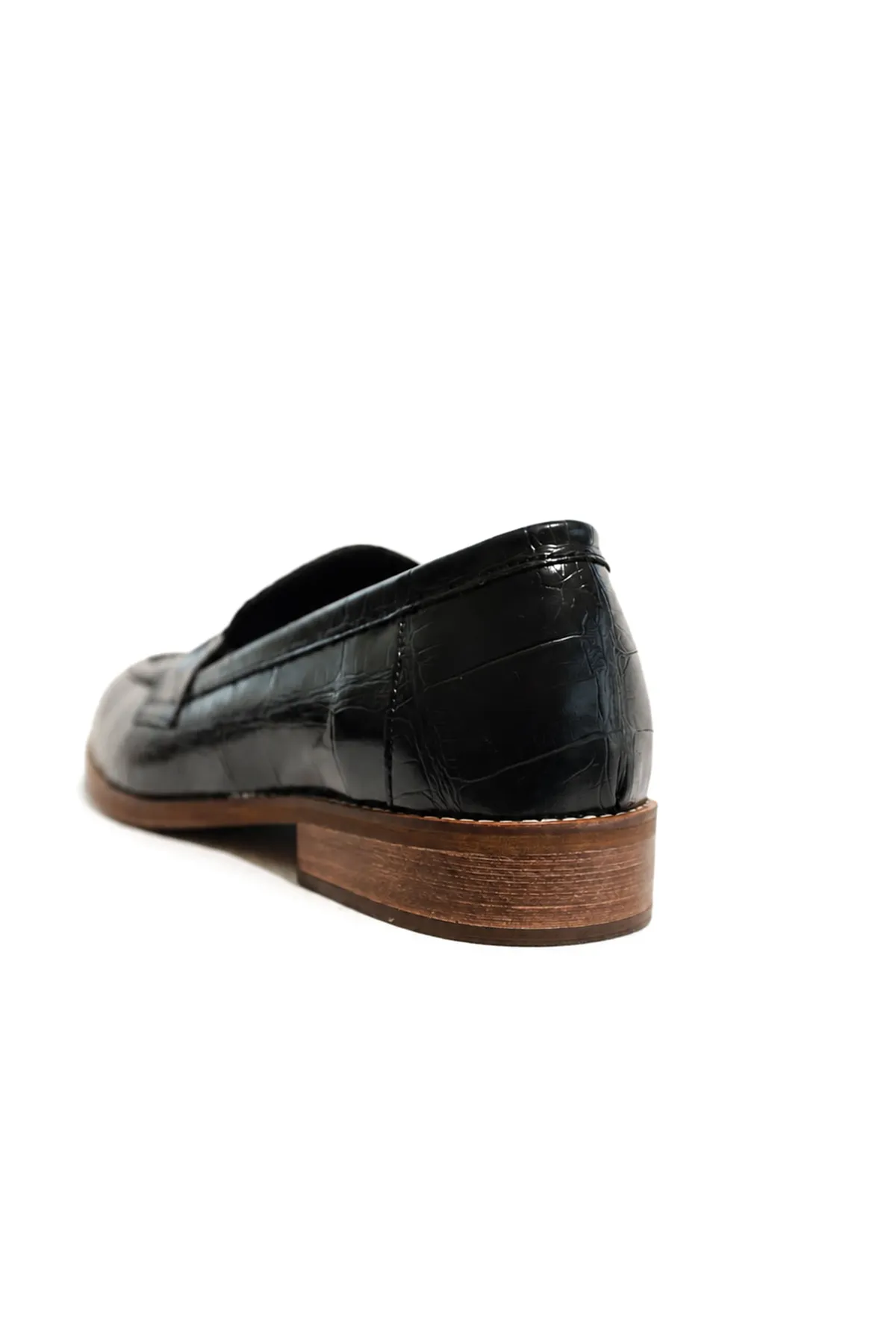 Nord Siyah Cilt Elit Croco Desen Rugan Loafer Erkek Ayakkabı