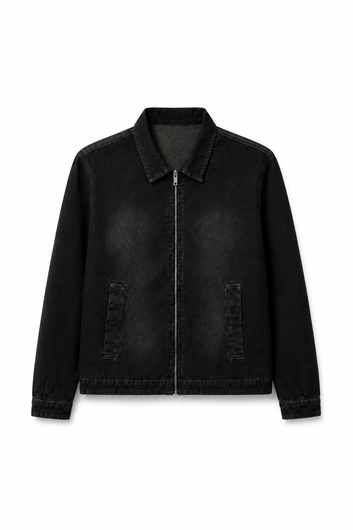 Hardy Siyah Lüks Street Crop %100 Pamuk Denim Erkek Kot Ceket