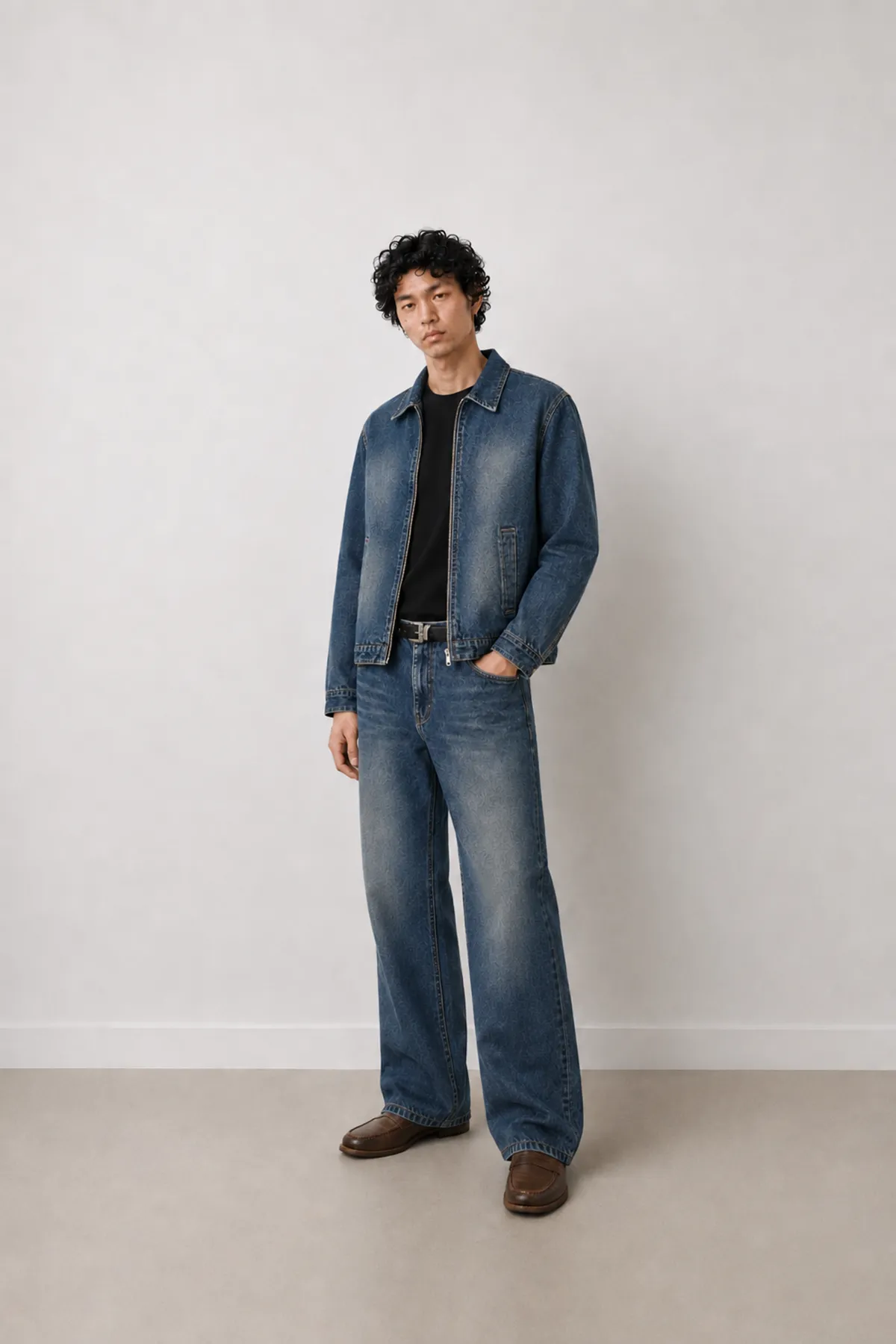 Duster Kombin - Mavi - Lüks Street Crop - %100 Pamuk Denim - Erkek Kot Ceket - Bootcut Lüks Street - %100 Pamuk Denim - Erkek Kot Pantolon