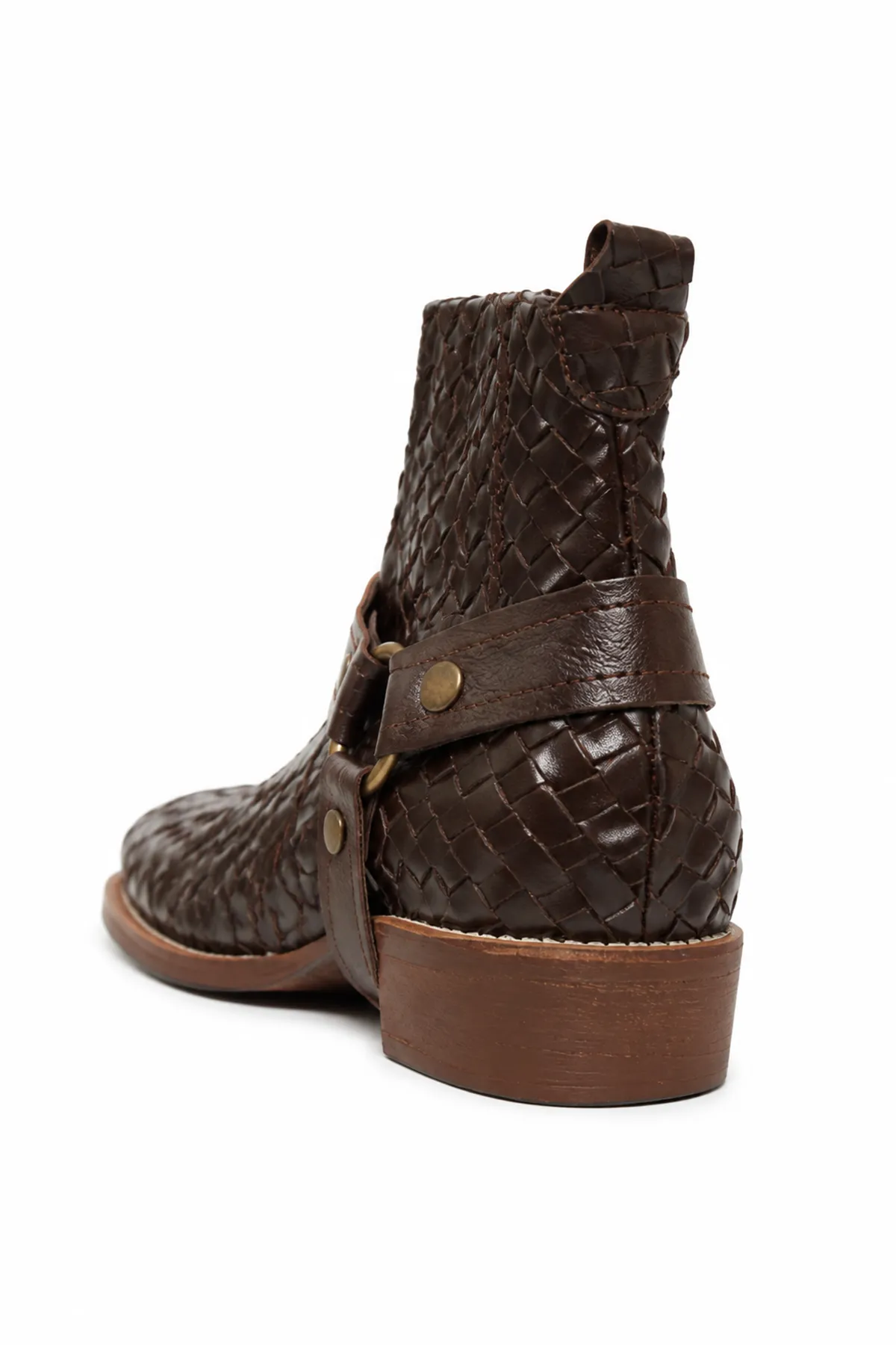 Winter Rodeo - Kahve - Cilt Exclusive Örgü Desen - Cowboy Erkek Bot
