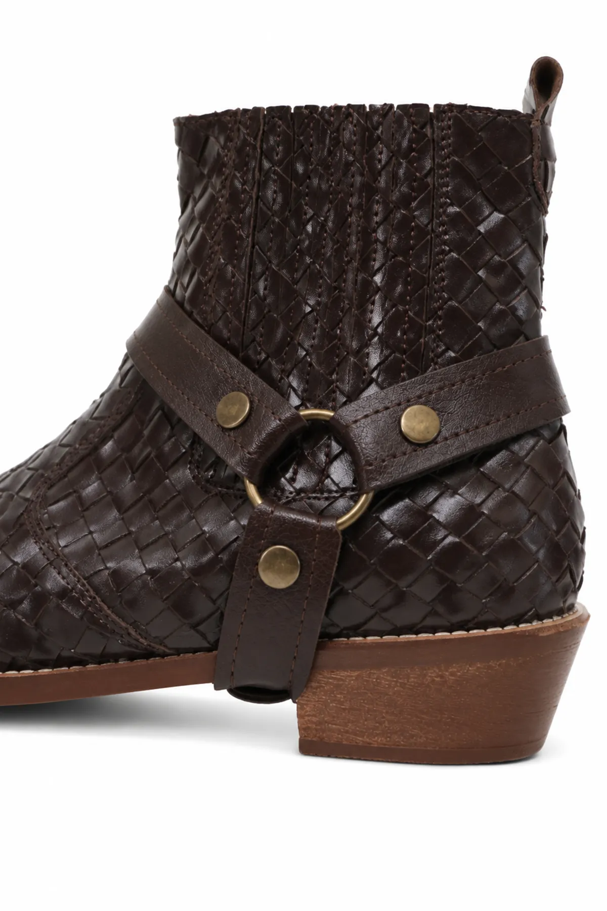 Winter Rodeo - Kahve - Cilt Exclusive Örgü Desen - Cowboy Erkek Bot