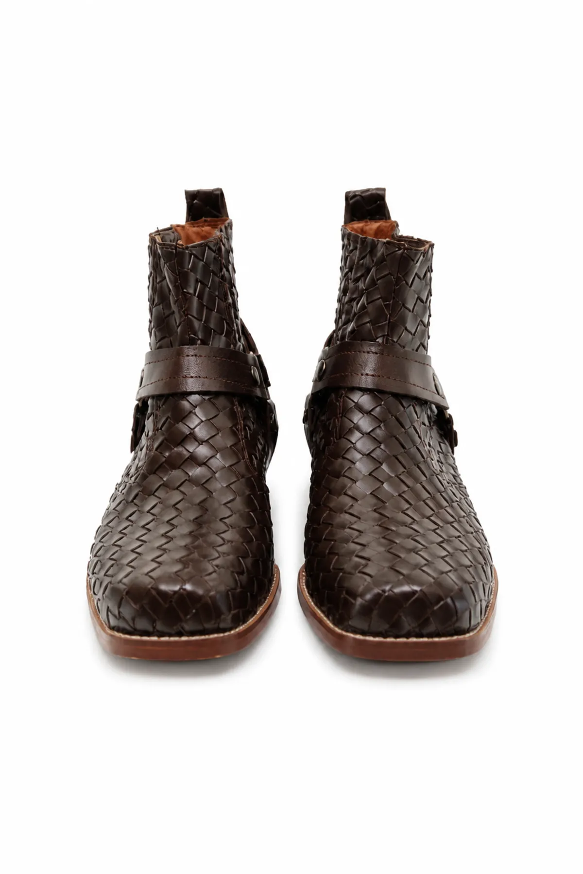 Winter Rodeo - Kahve - Cilt Exclusive Örgü Desen - Cowboy Erkek Bot