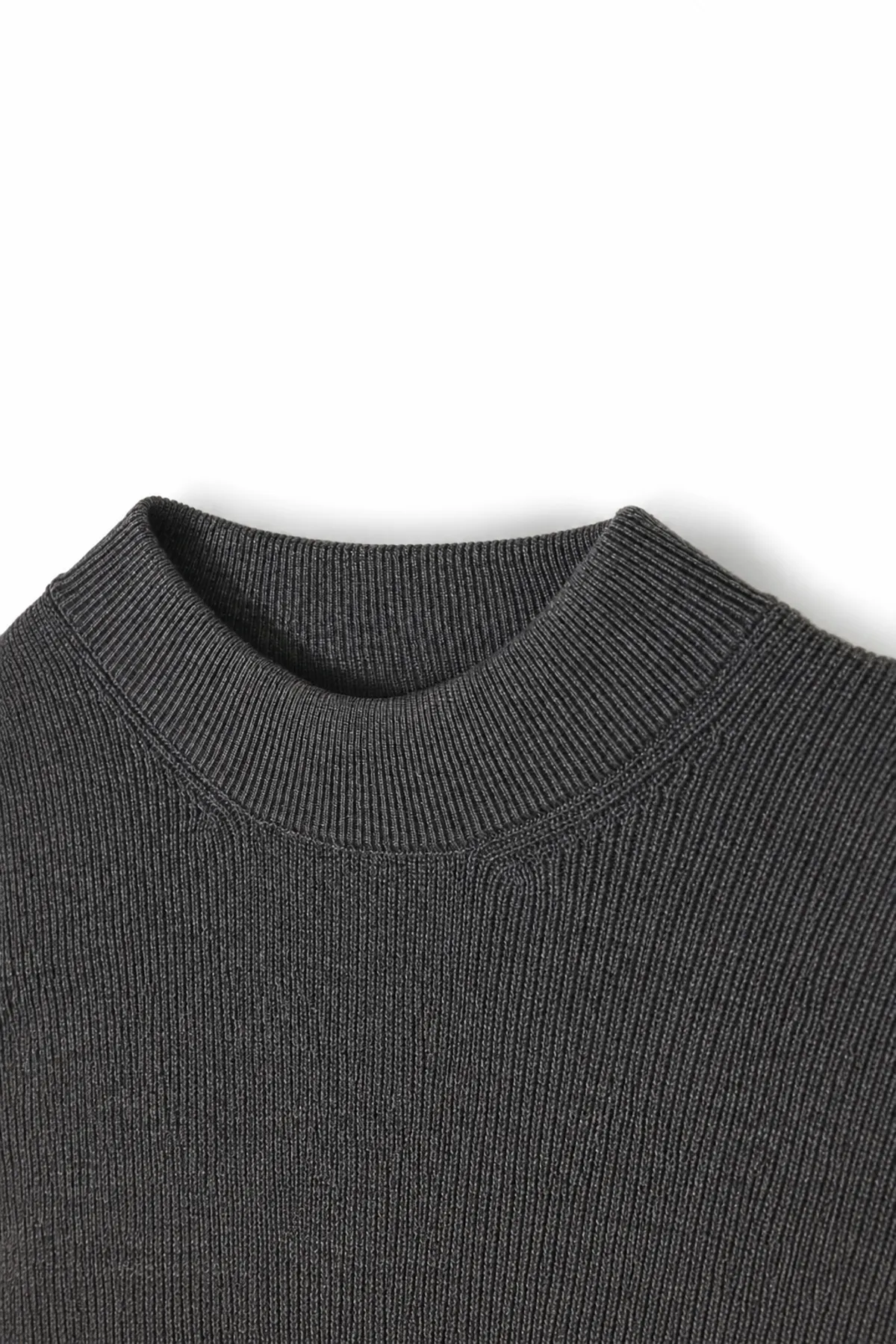 Woven - Antrasit - Pamuklu Yarım Boğazlı - Erkek Kazak