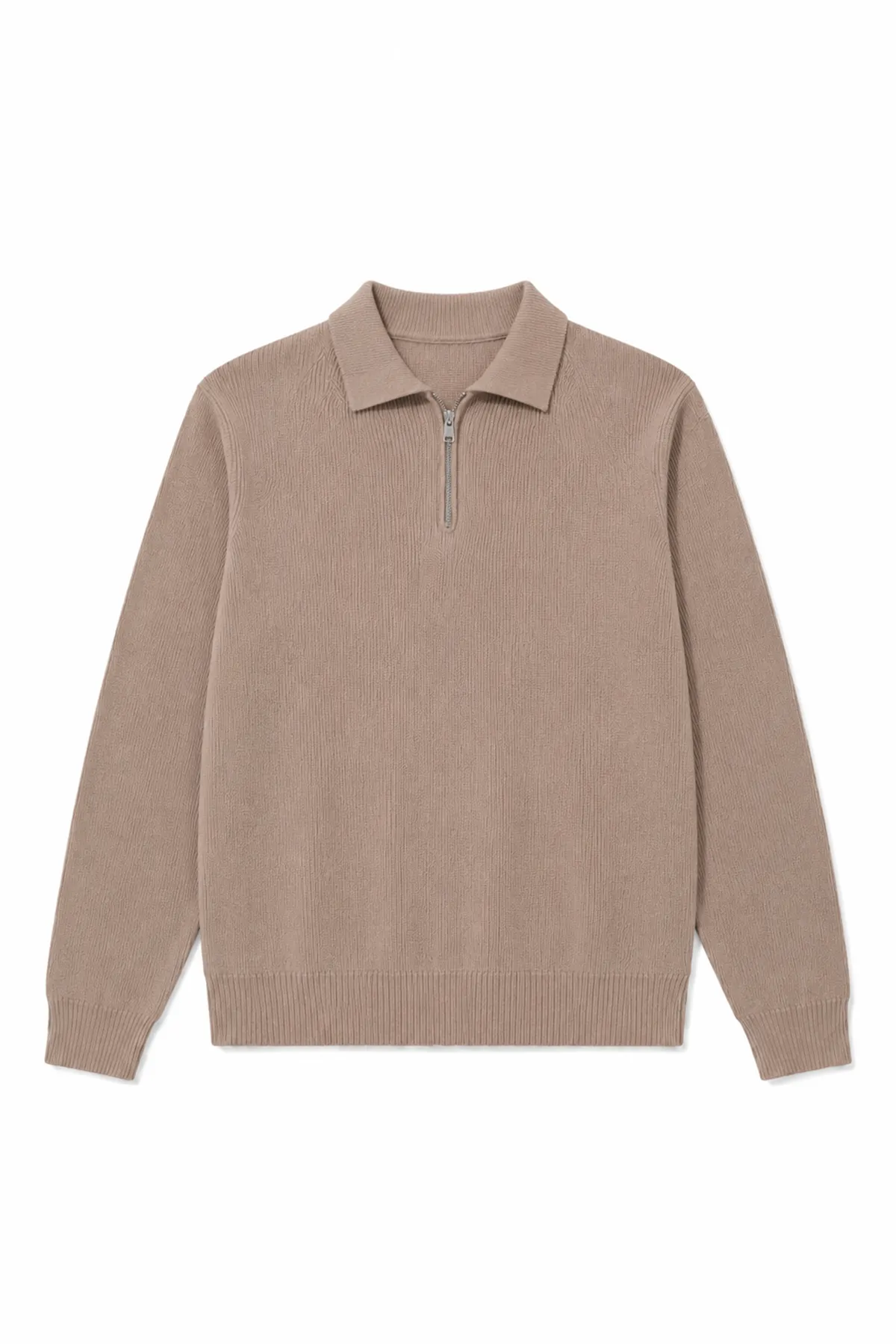 Kelso - Stone - Pamuklu Feruarlı Polo Yaka - Erkek Kazak