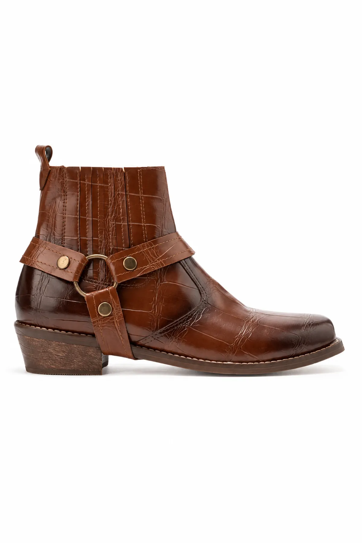 North Rider - Taba - Cilt Croco Desen - Cowboy Erkek Bot