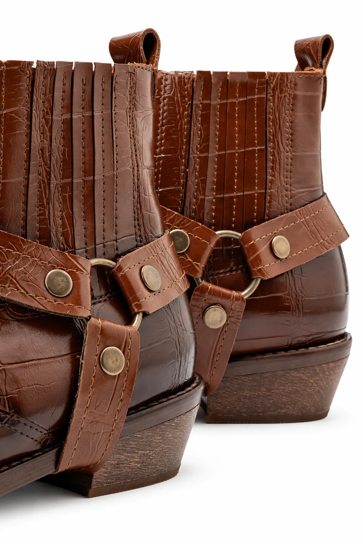 North Rider - Taba - Cilt Croco Desen - Cowboy Erkek Bot