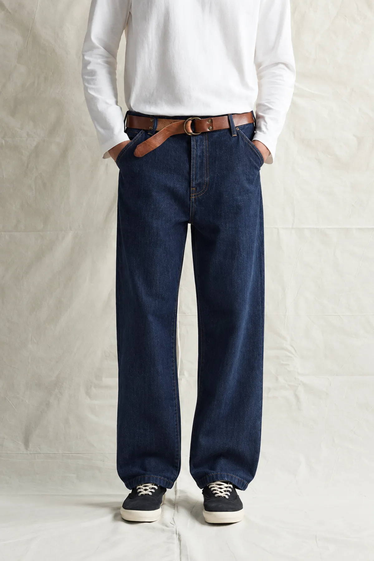 Crowe - Lacivert - Baggy Street - %100 Pamuk Denim - Erkek Kot Pantolon
