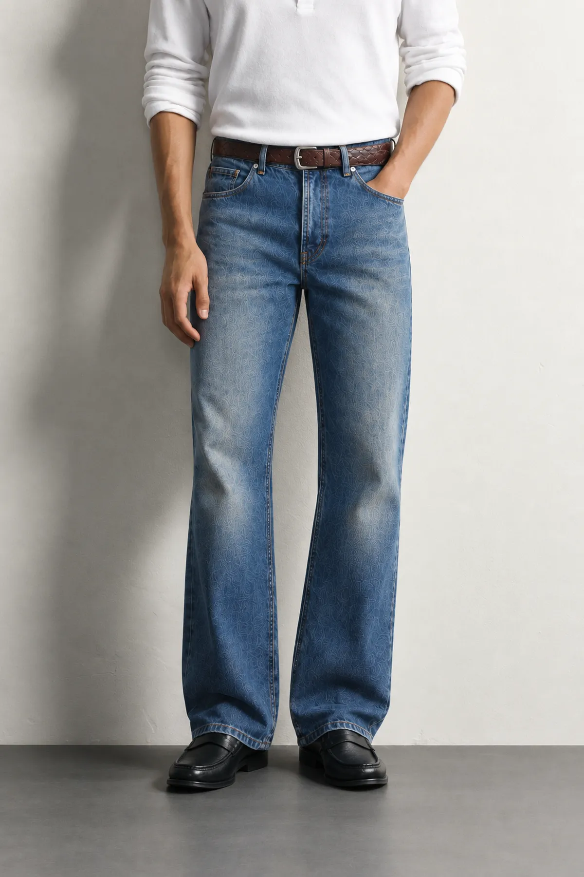 Rigg - Buz Mavisi - Bootcut Lüks Street - %100 Pamuk Denim - Erkek Kot Pantolon