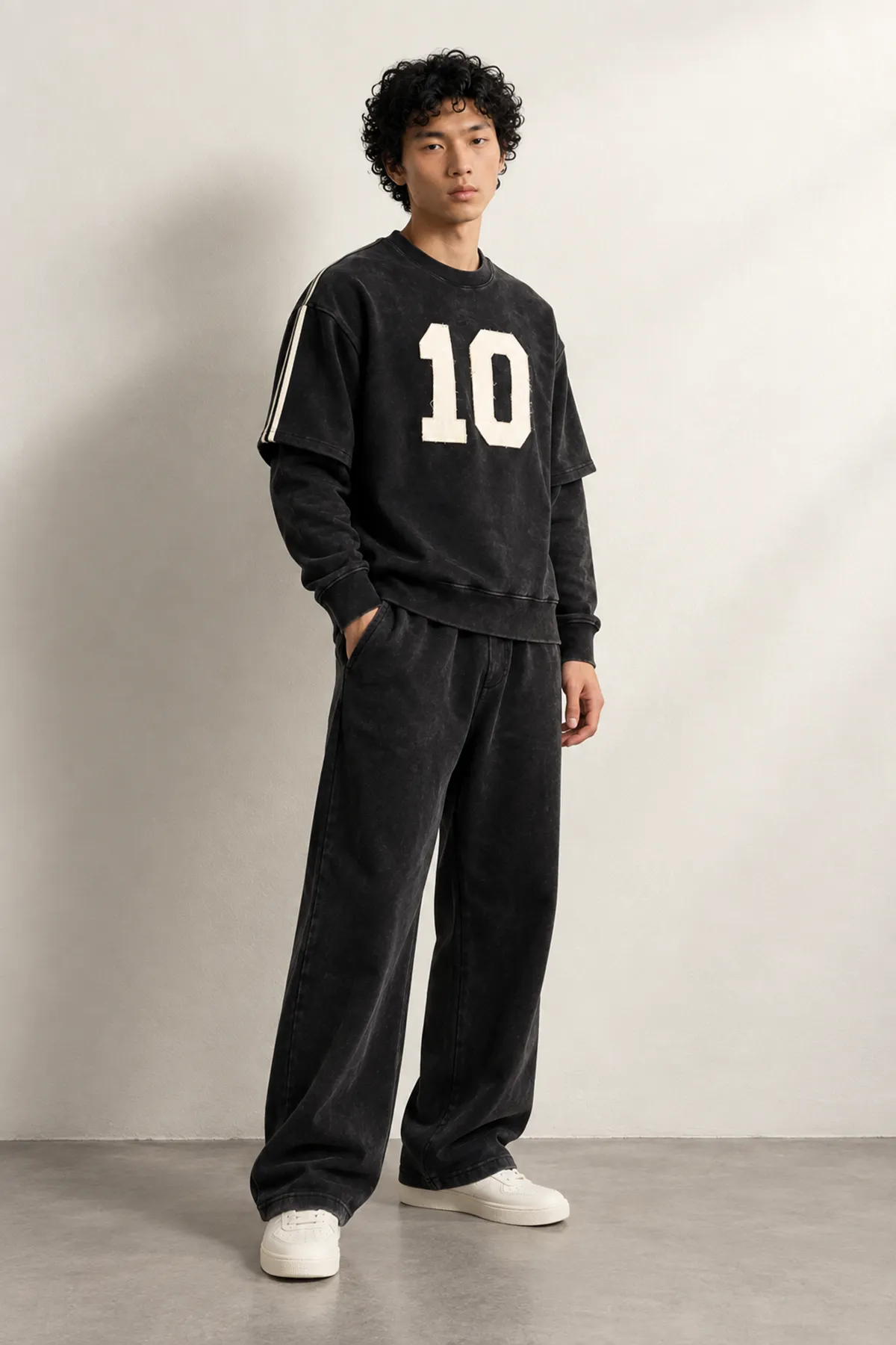 Arlo - Siyah - Bisiklet Yaka %100 Pamuk - Erkek Sweatshirt