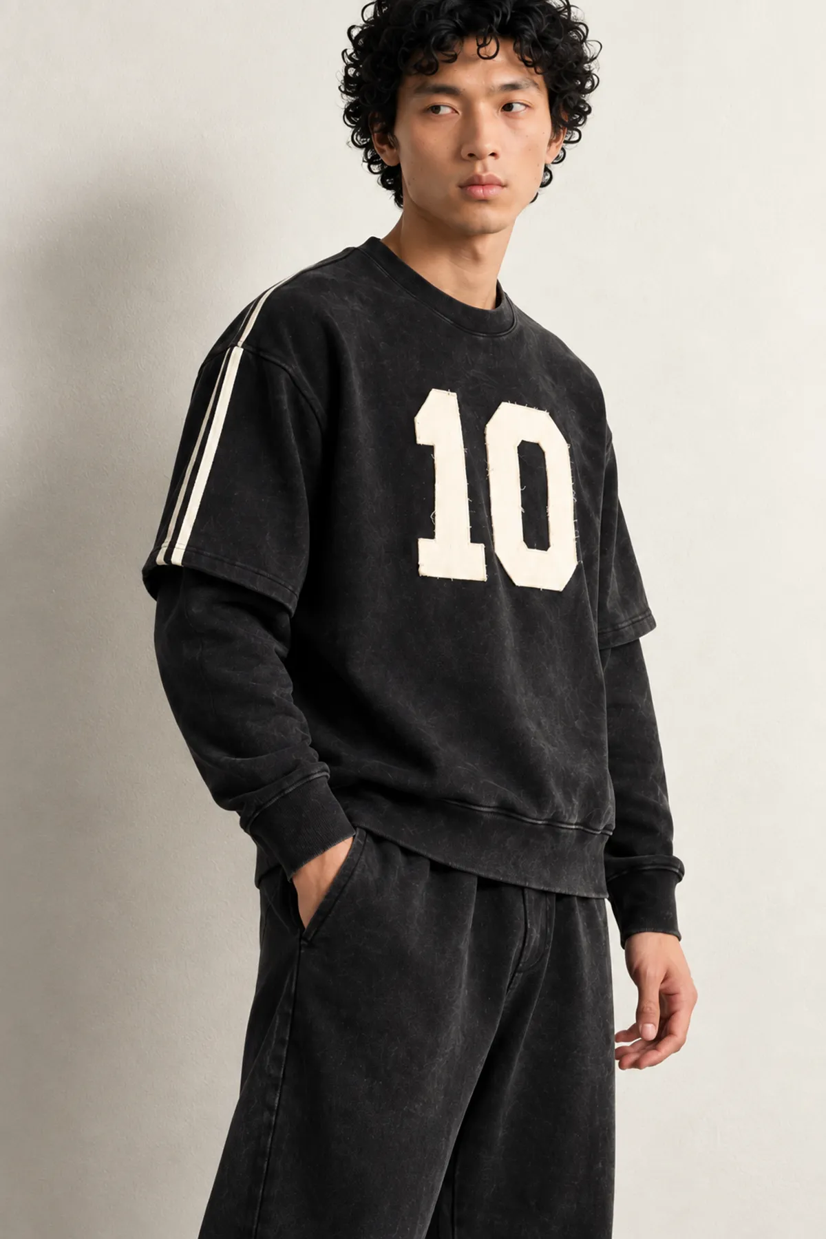 Arlo - Siyah - Bisiklet Yaka %100 Pamuk - Erkek Sweatshirt