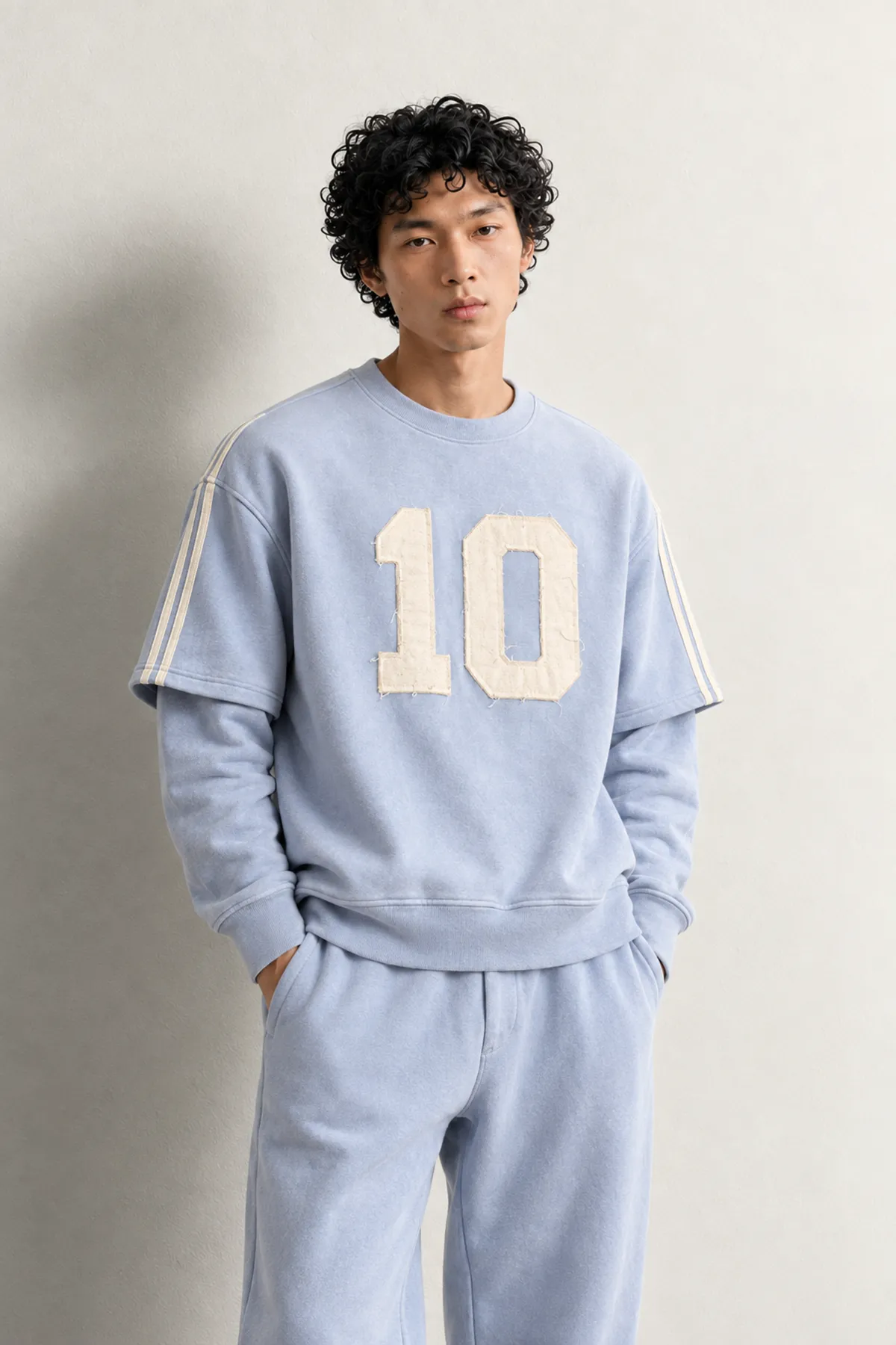 Arlo - Bebe Mavi - Bisiklet Yaka %100 Pamuk - Erkek Sweatshirt