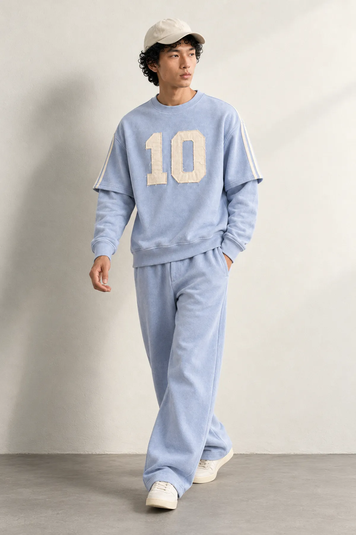 Arlo - Bebe Mavi - Bisiklet Yaka %100 Pamuk - Erkek Sweatshirt