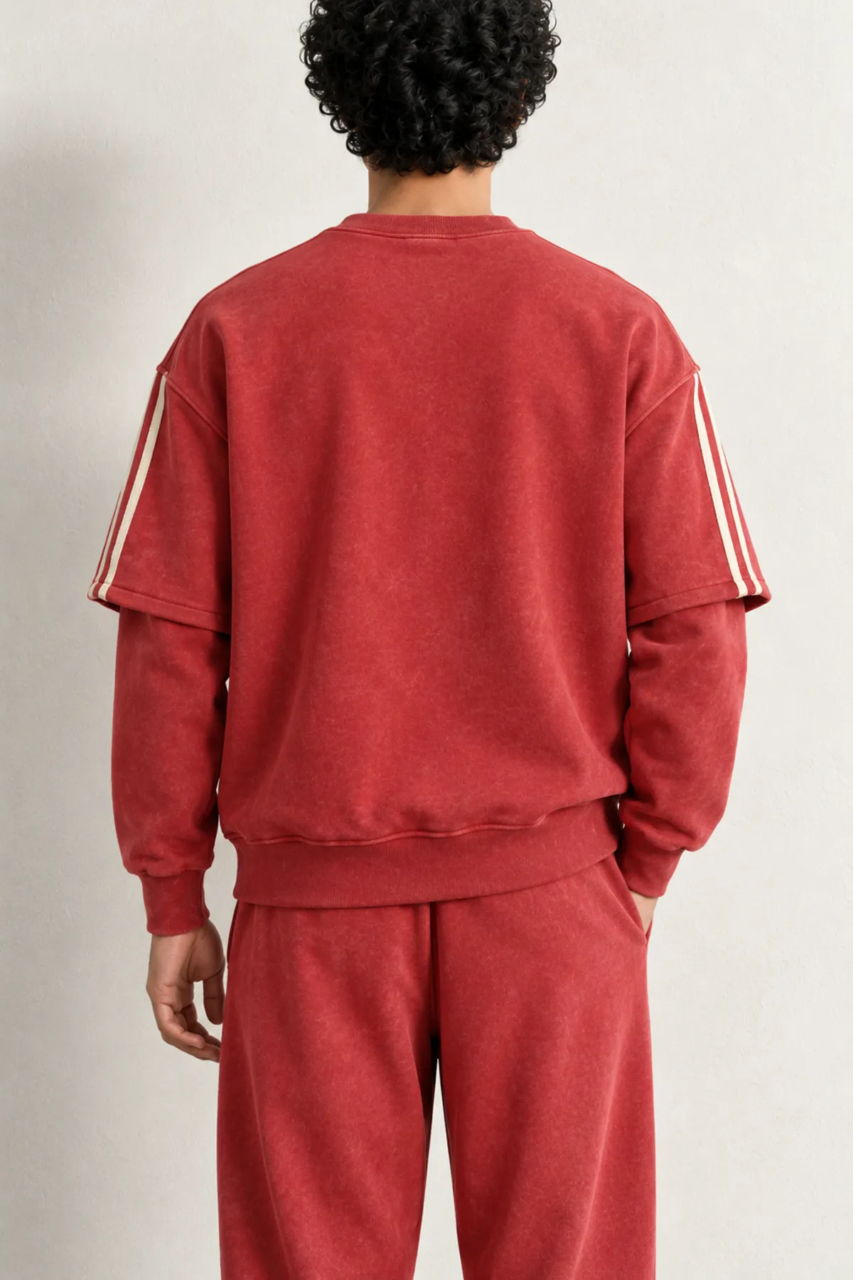 Arlo - Kırmızı - Bisiklet Yaka %100 Pamuk - Erkek Sweatshirt