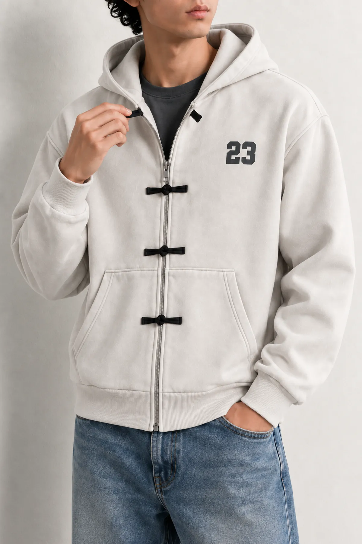 Weldon - Stone - Kapüşonlu Fermuarlı %100 Pamuk - Erkek Sweatshirt