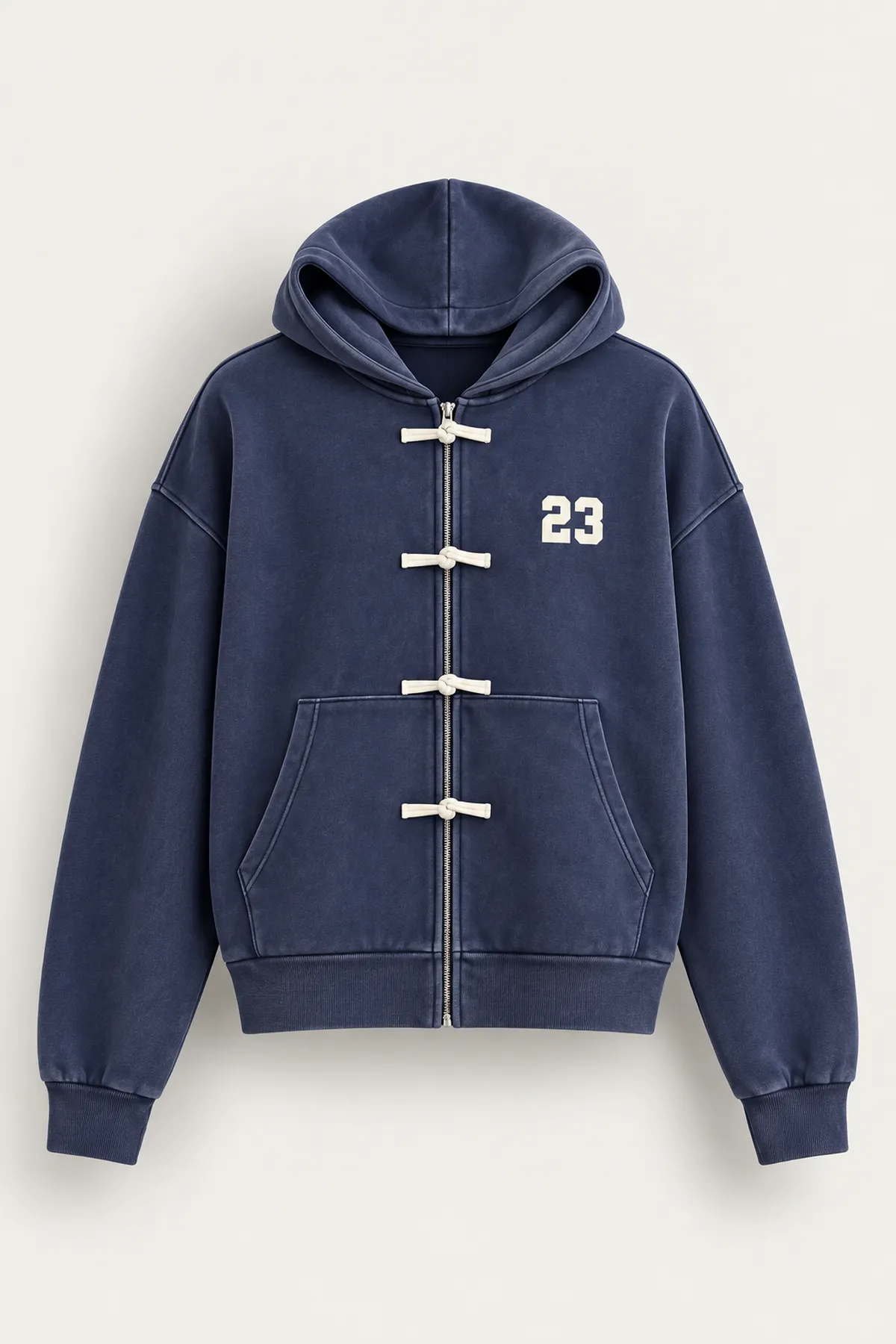 Weldon - Lacivert - Kapüşonlu Fermuarlı %100 Pamuk - Erkek Sweatshirt