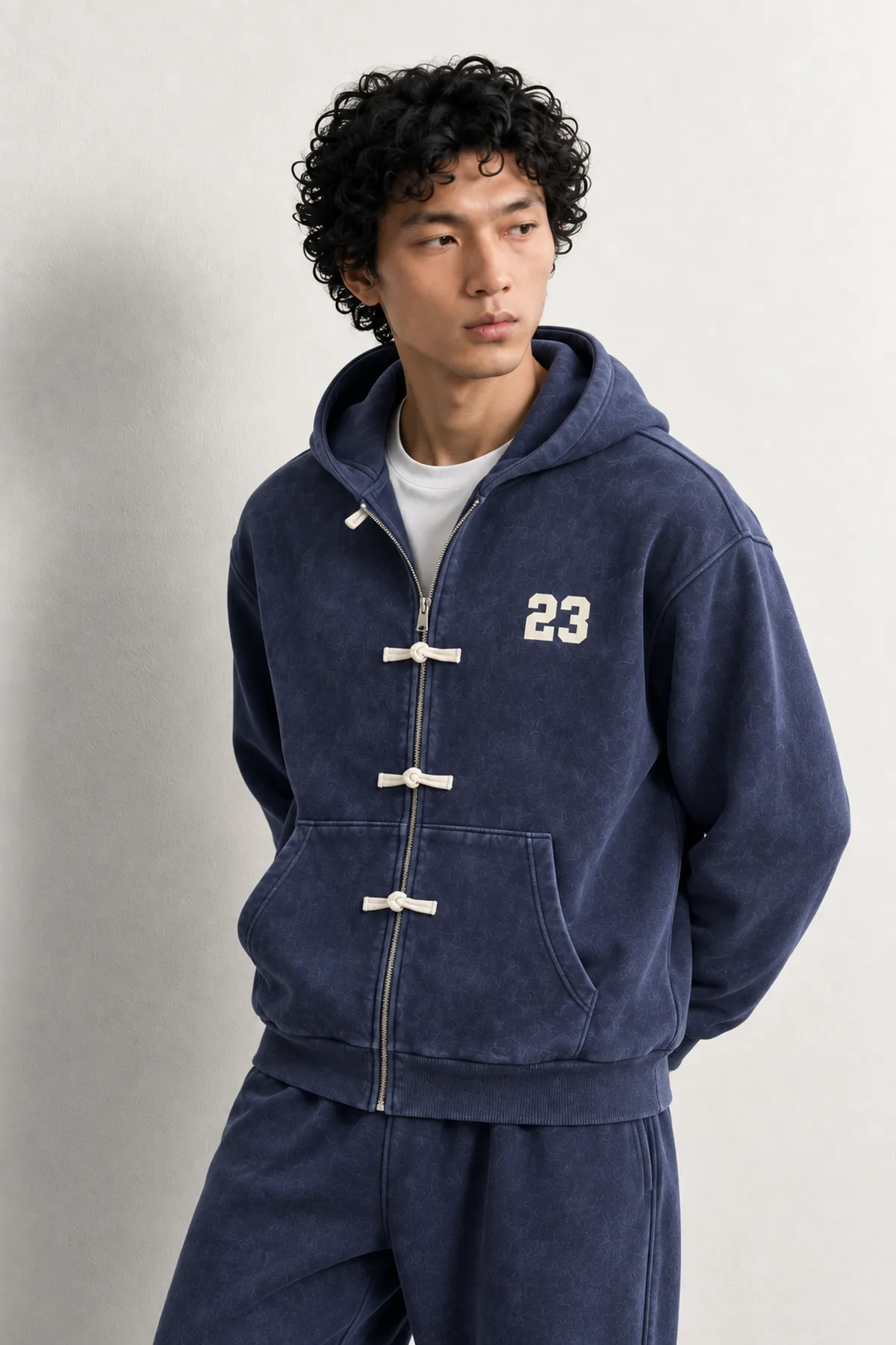 Weldon - Lacivert - Kapüşonlu Fermuarlı %100 Pamuk - Erkek Sweatshirt
