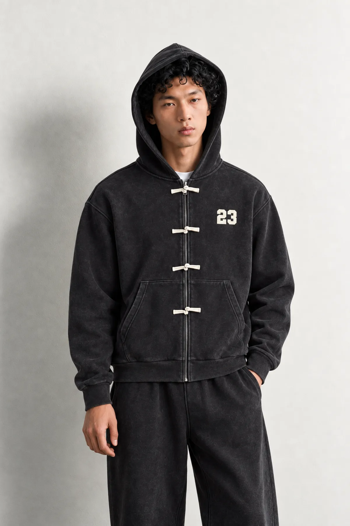 Weldon - Siyah - Kapüşonlu Fermuarlı %100 Pamuk - Erkek Sweatshirt