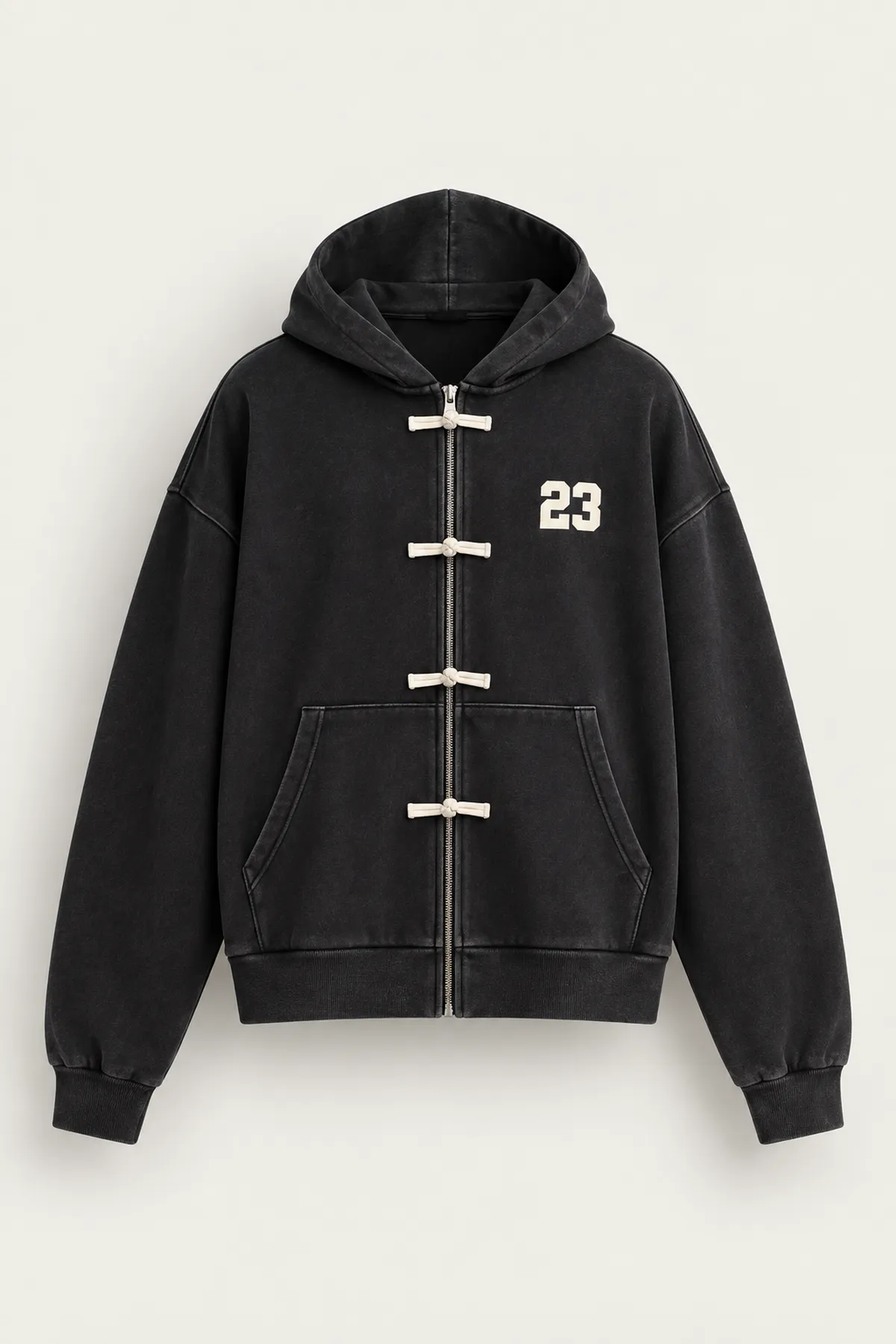 Weldon - Siyah - Kapüşonlu Fermuarlı %100 Pamuk - Erkek Sweatshirt