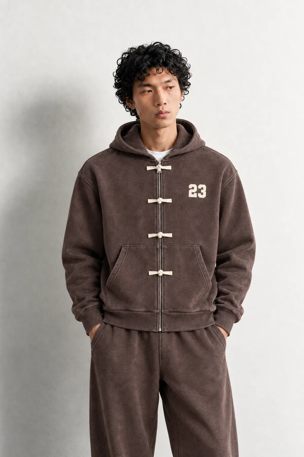 Weldon - Kahverengi - Kapüşonlu Fermuarlı %100 Pamuk - Erkek Sweatshirt