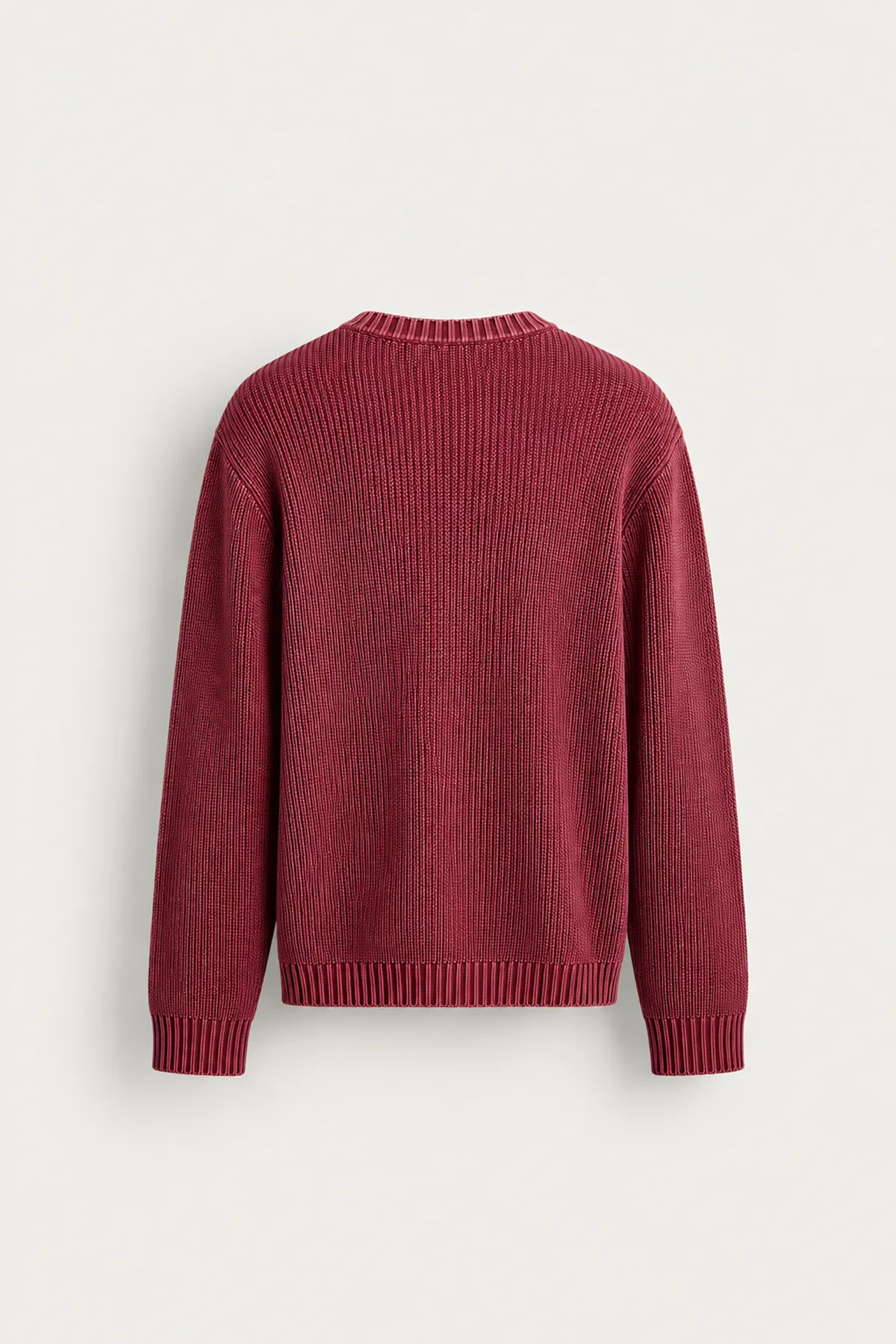 Knole - Bordo - Boxy Fit Geniş Yaka - Erkek Kazak