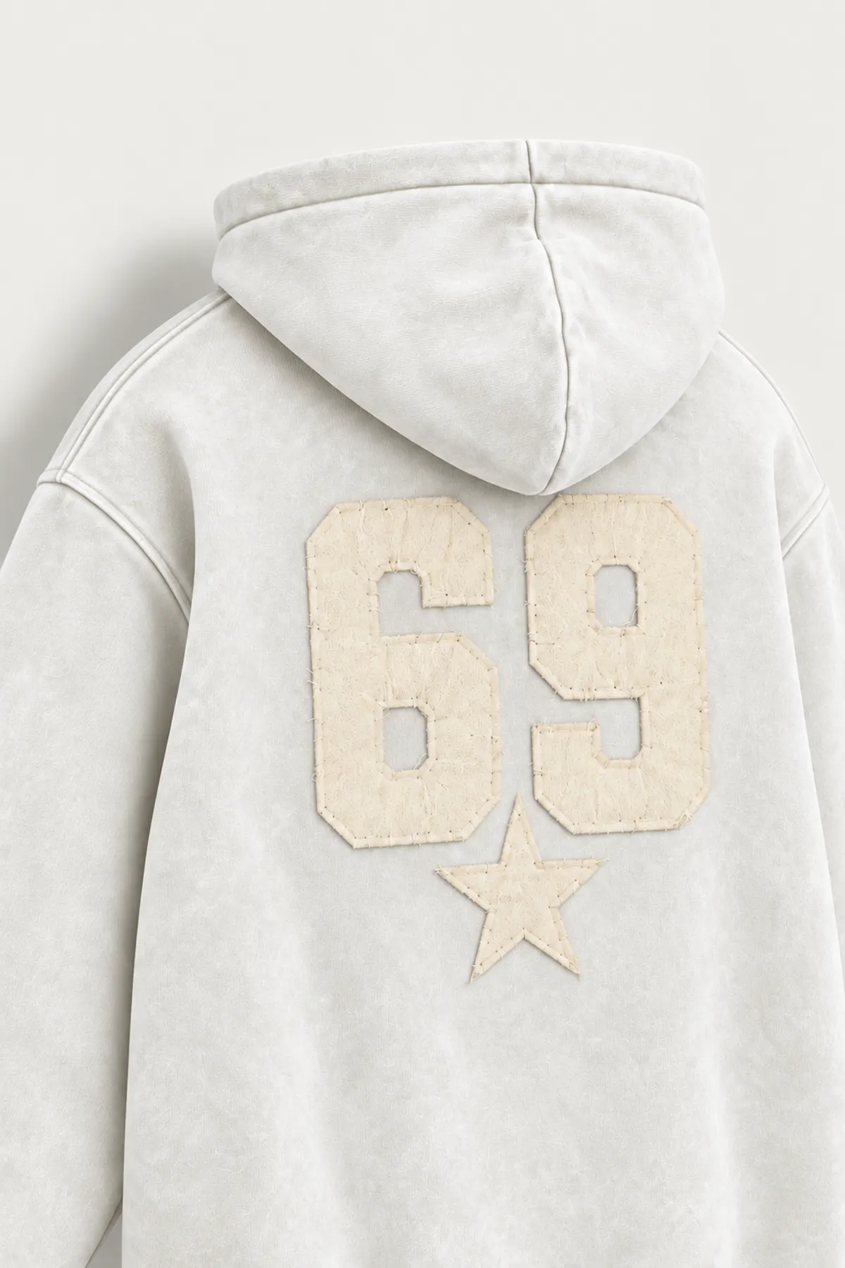 Six Nine - Beyaz - Kapüşonlu Çift Fermuarlı - Pamuklu Erkek Sweatshirt