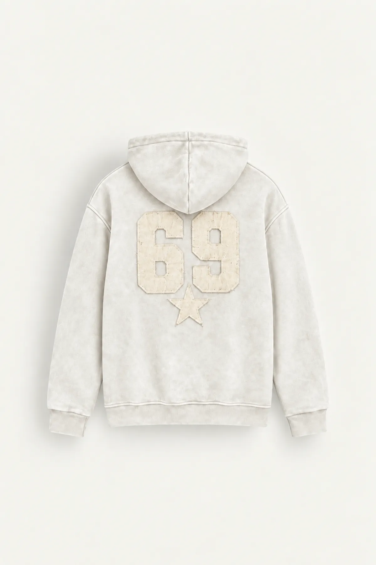 Six Nine - Beyaz - Kapüşonlu Çift Fermuarlı - Pamuklu Erkek Sweatshirt