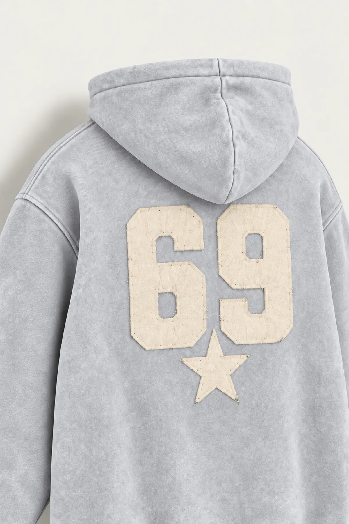 Six Nine - Açık Gri - Kapüşonlu Çift Fermuarlı - Pamuklu Erkek Sweatshirt