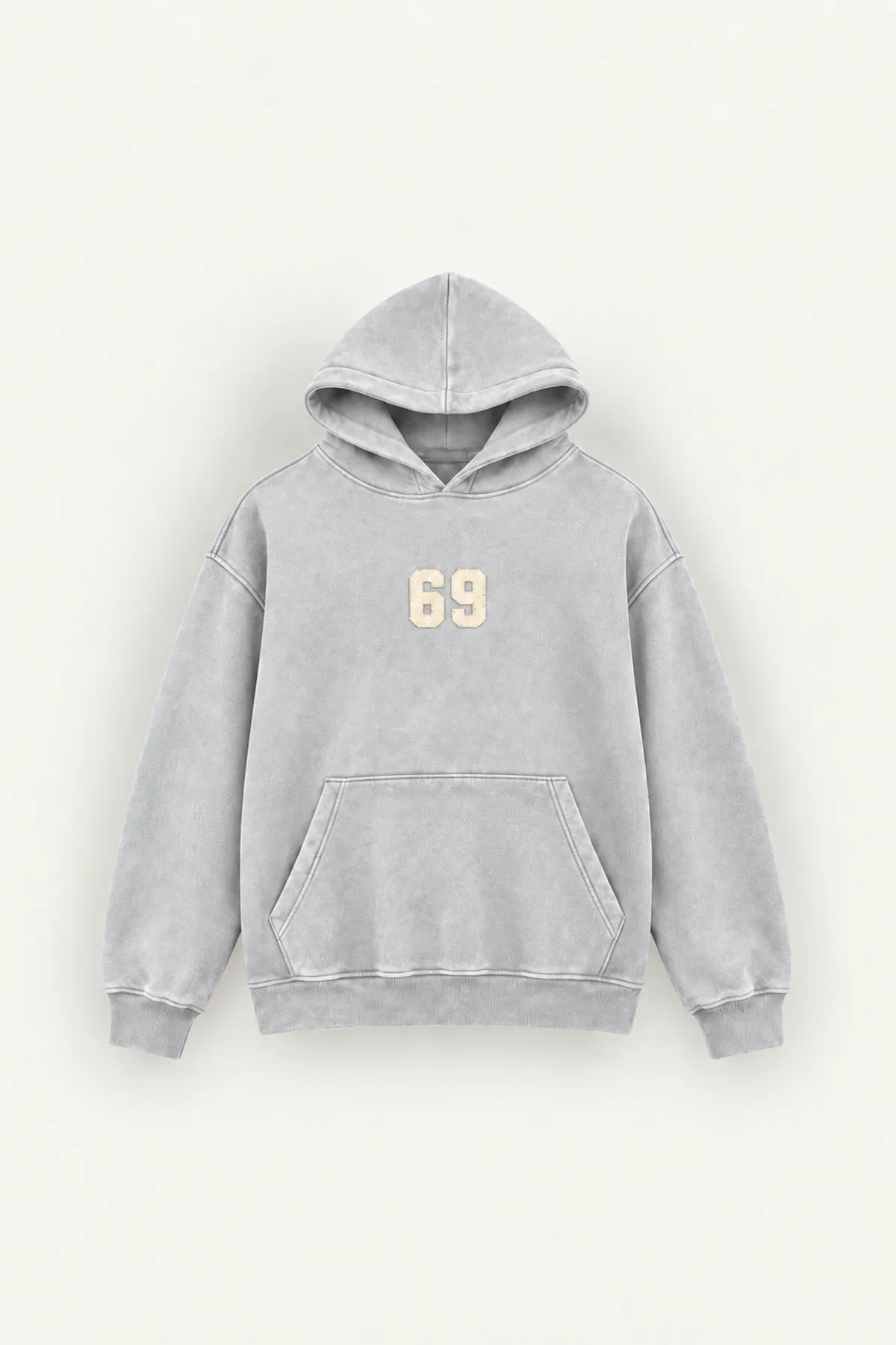 Six Nine - Açık Gri - Kapüşonlu Çift Fermuarlı - Pamuklu Erkek Sweatshirt