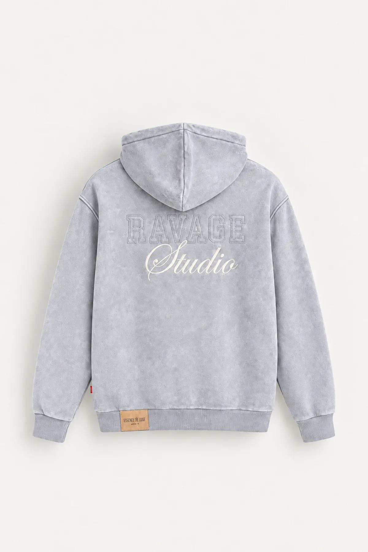 Ravage - Açık Gri - Kapüşonlu Çift Fermuarlı - Pamuklu Erkek Sweatshirt
