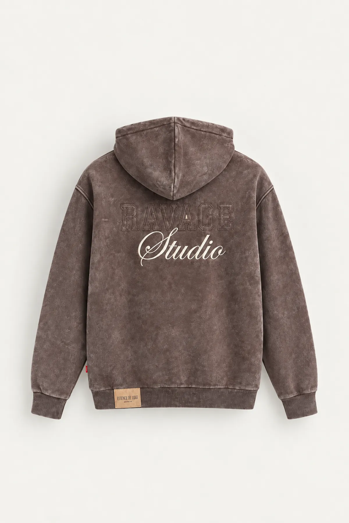 Ravage - Kahverengi - Kapüşonlu Çift Fermuarlı - Pamuklu Erkek Sweatshirt