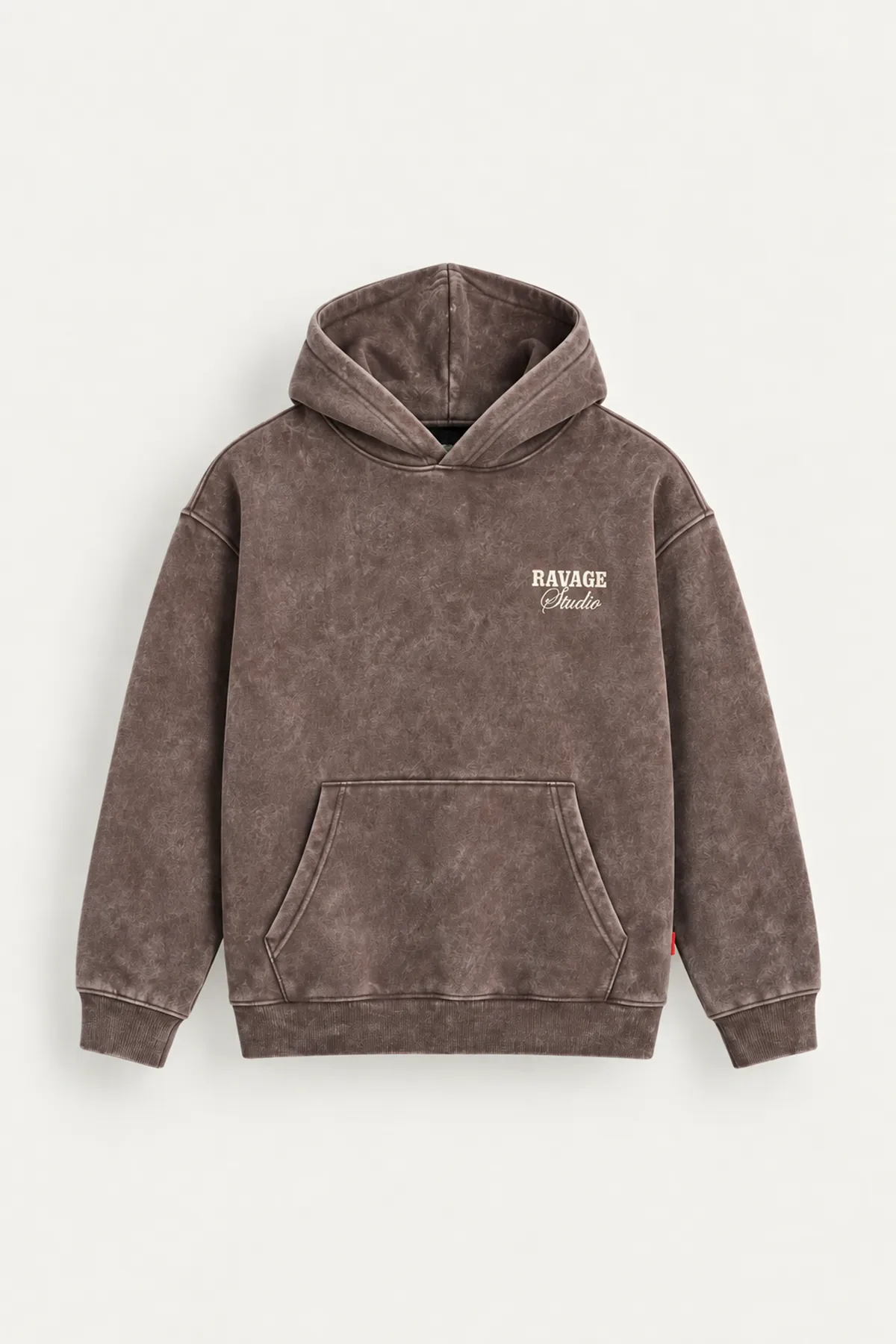 Ravage - Kahverengi - Kapüşonlu Çift Fermuarlı - Pamuklu Erkek Sweatshirt