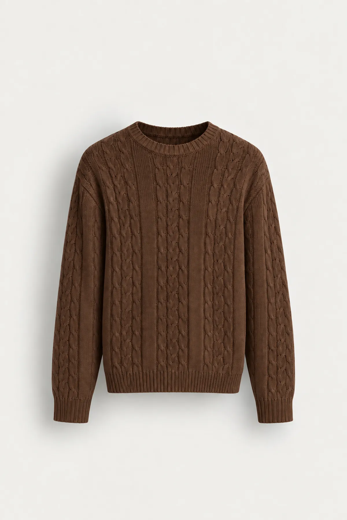Otis - Kahverengi - Regular Fit Bisiklet Yaka - Erkek Kazak