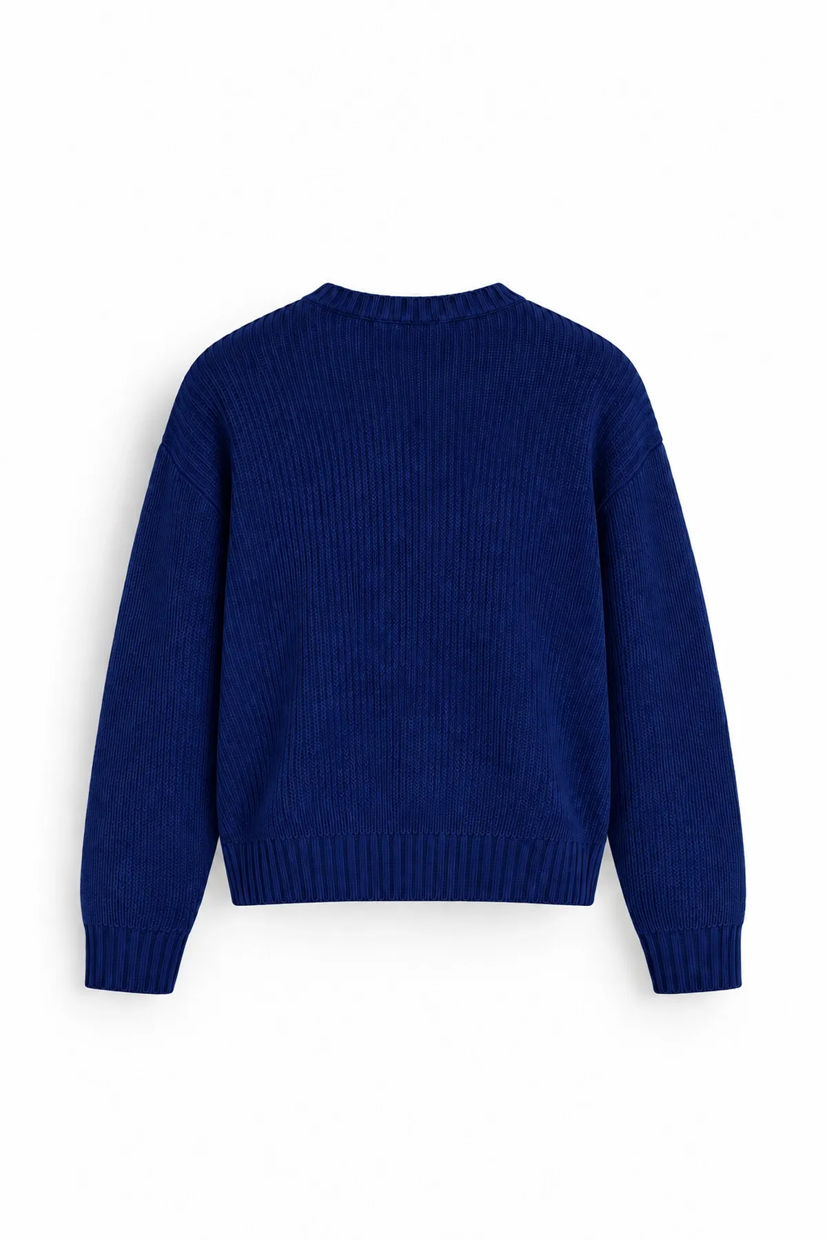 Vincent - Lacivert - Boxy Fit Bisiklet Yaka - Erkek Kazak