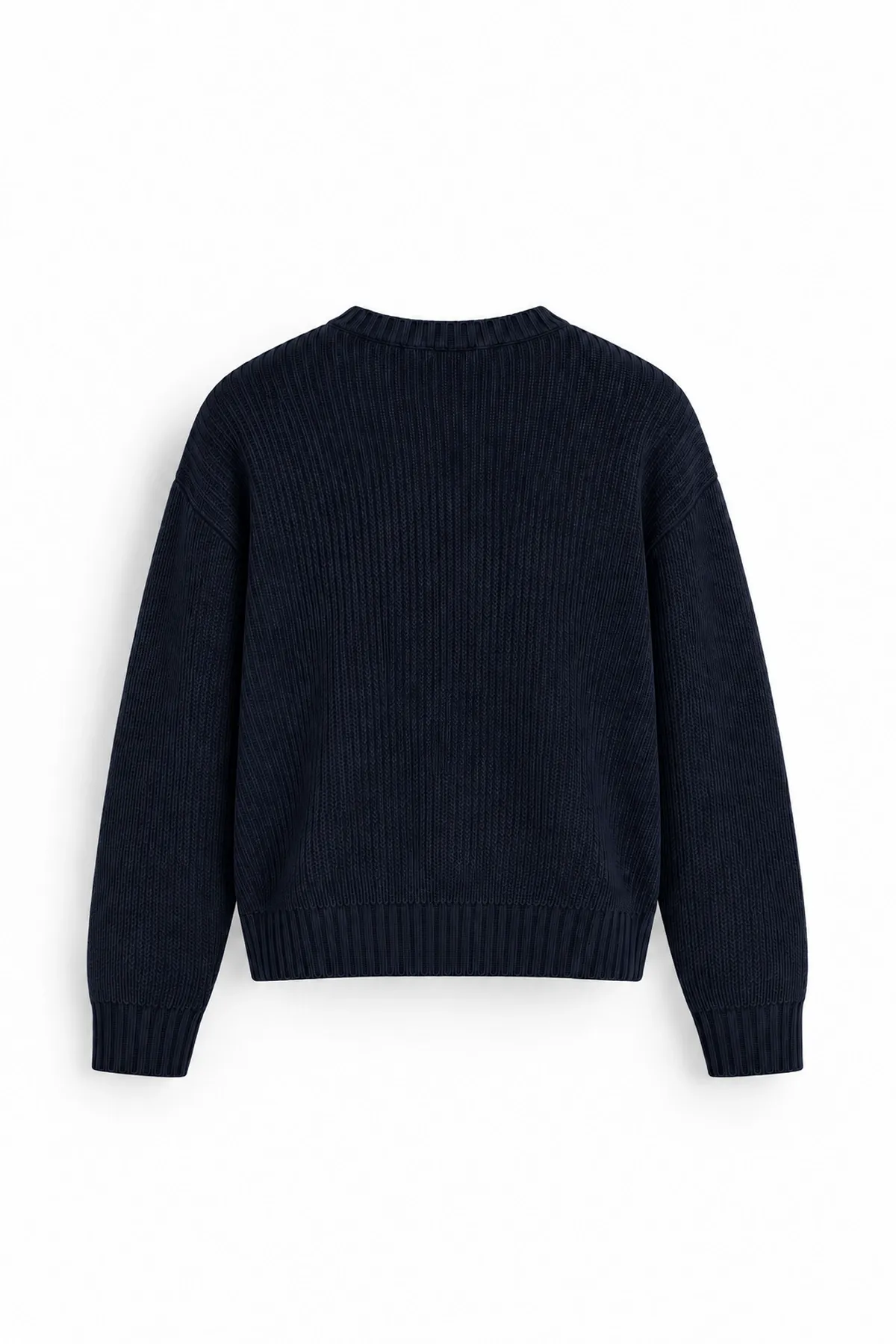 Vincent - Siyah - Boxy Fit Bisiklet Yaka - Erkek Kazak 