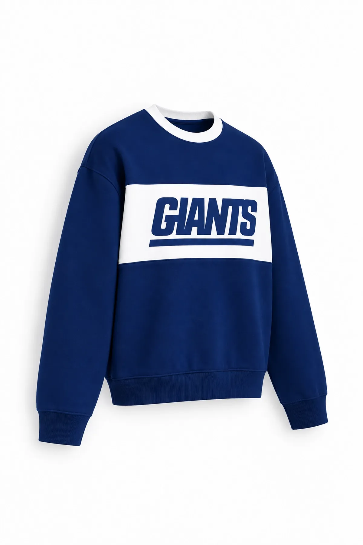 Giants - Mavi - Boxy Fit Bisiklet Yaka - Pamuklu Erkek Sweatshirt