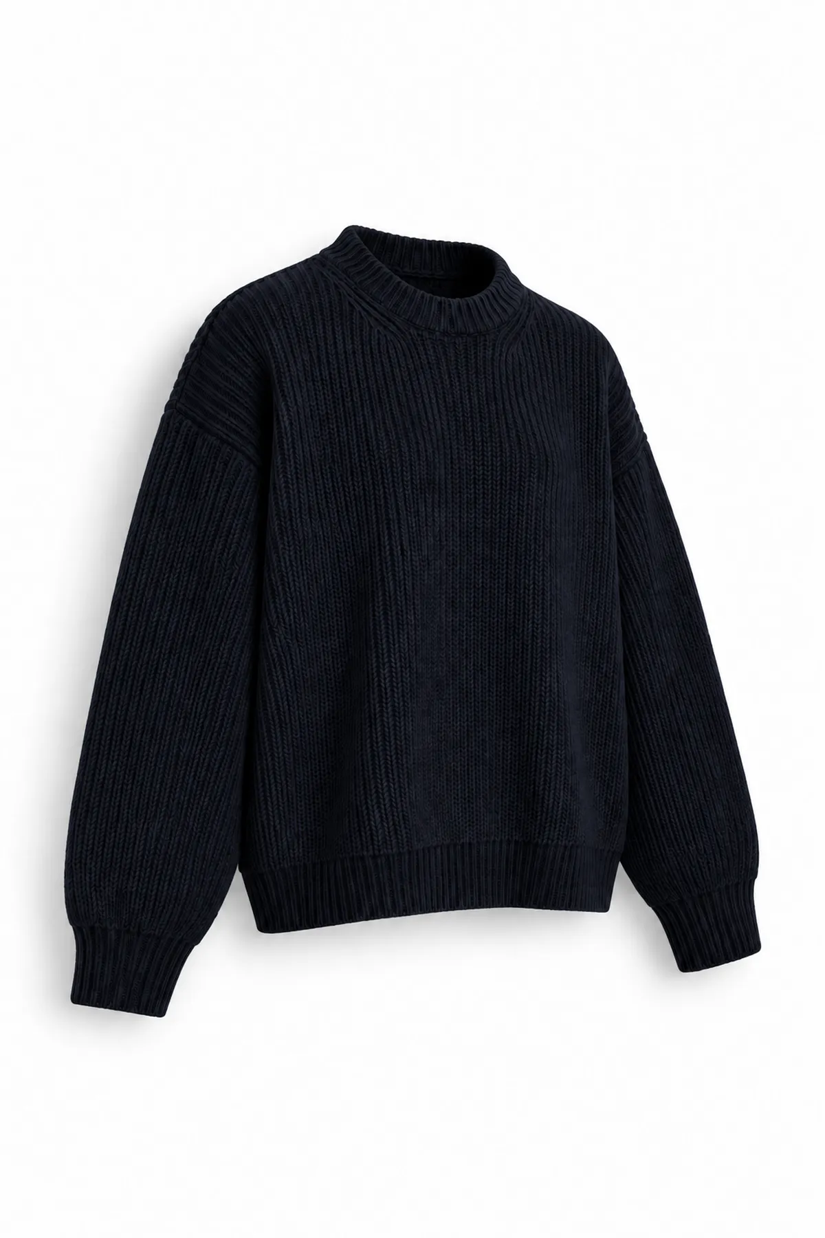 Lars - Lacivert - Bisiklet Yaka - Oversize Fit - Pamuklu Erkek Kazak