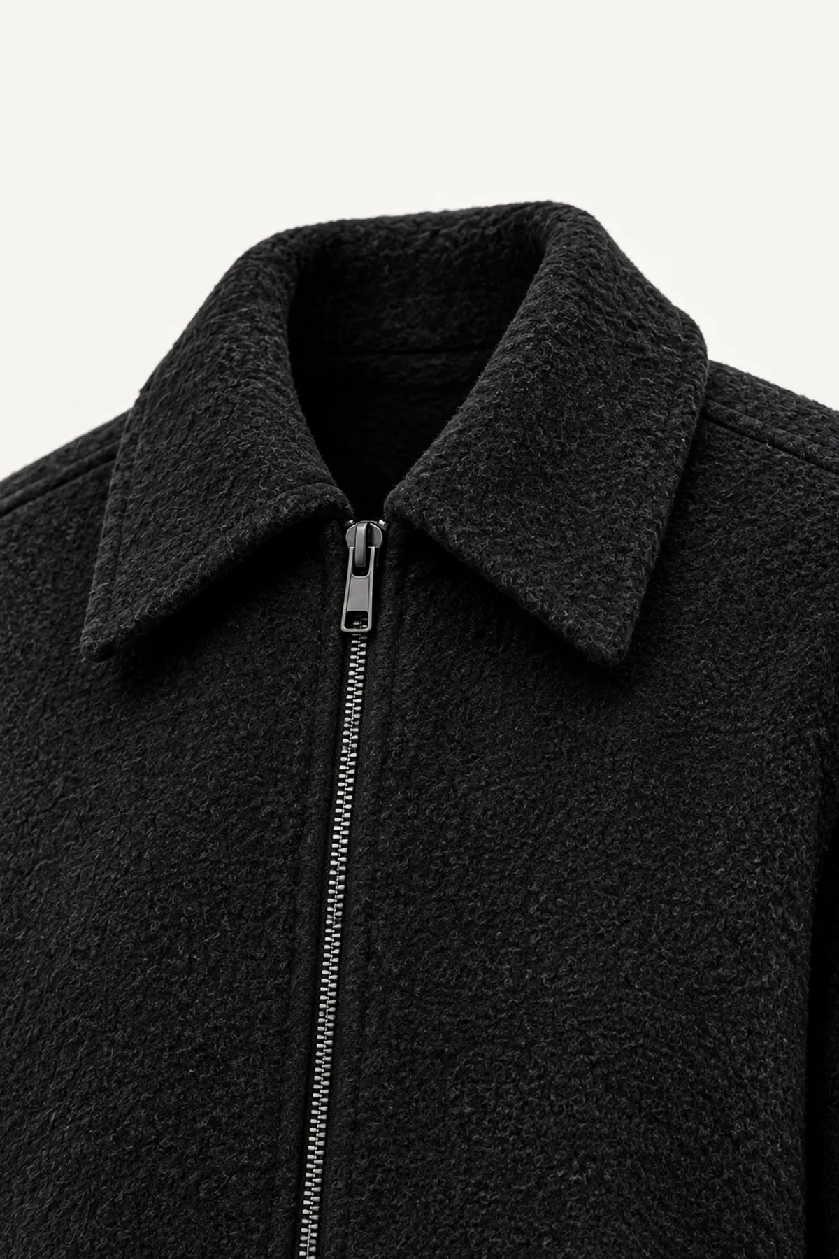 Kelly - Siyah - Kaşe Crop - Erkek Ceket