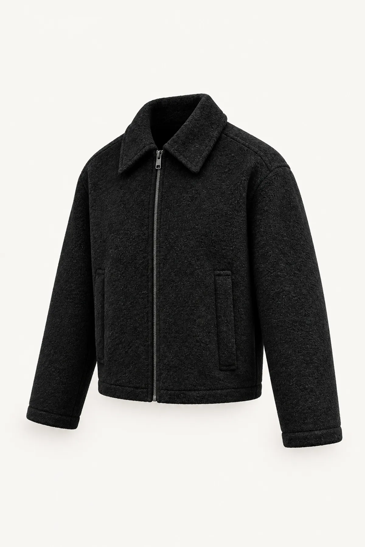 Kelly - Siyah - Kaşe Crop - Erkek Ceket