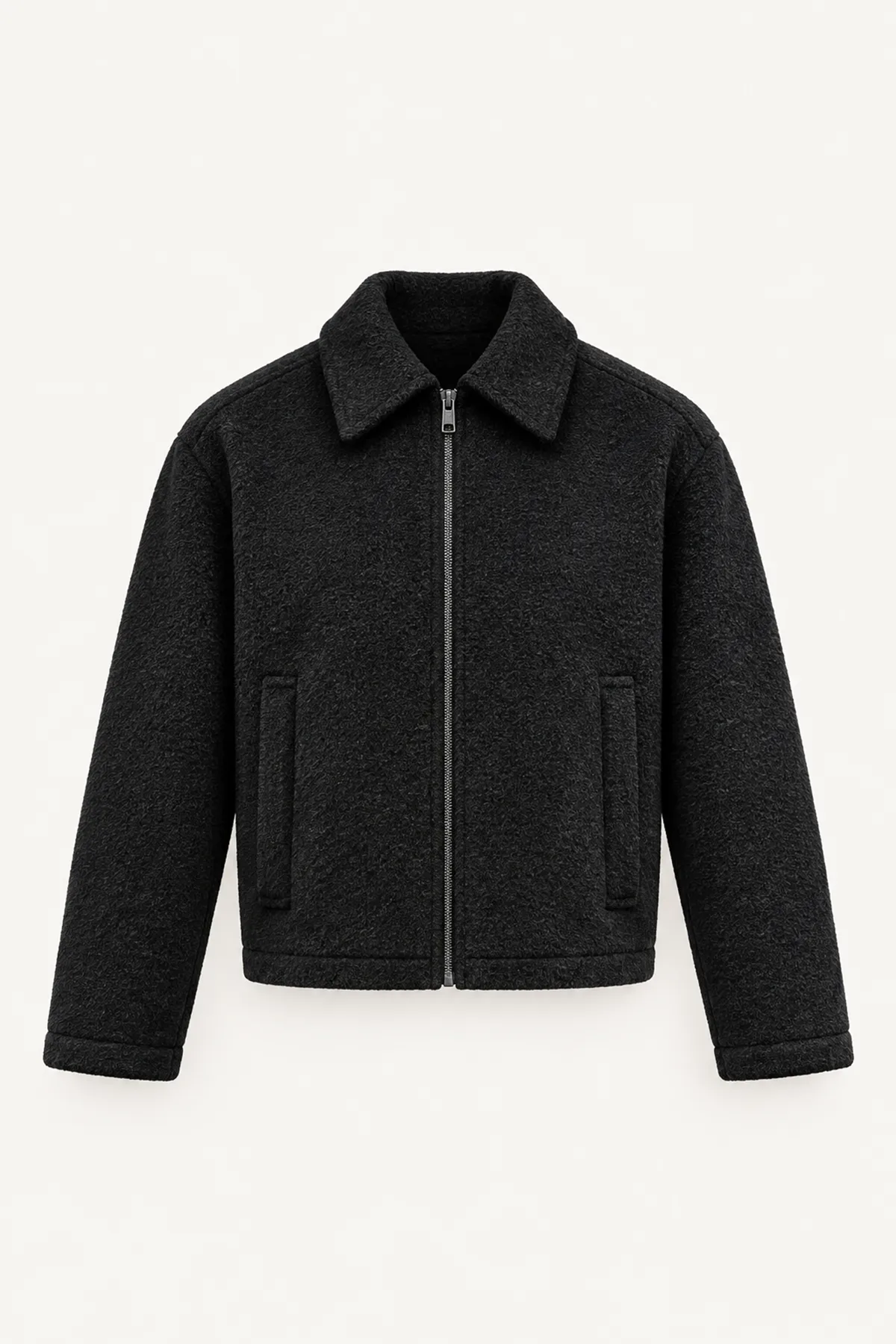 Kelly - Siyah - Kaşe Crop - Erkek Ceket