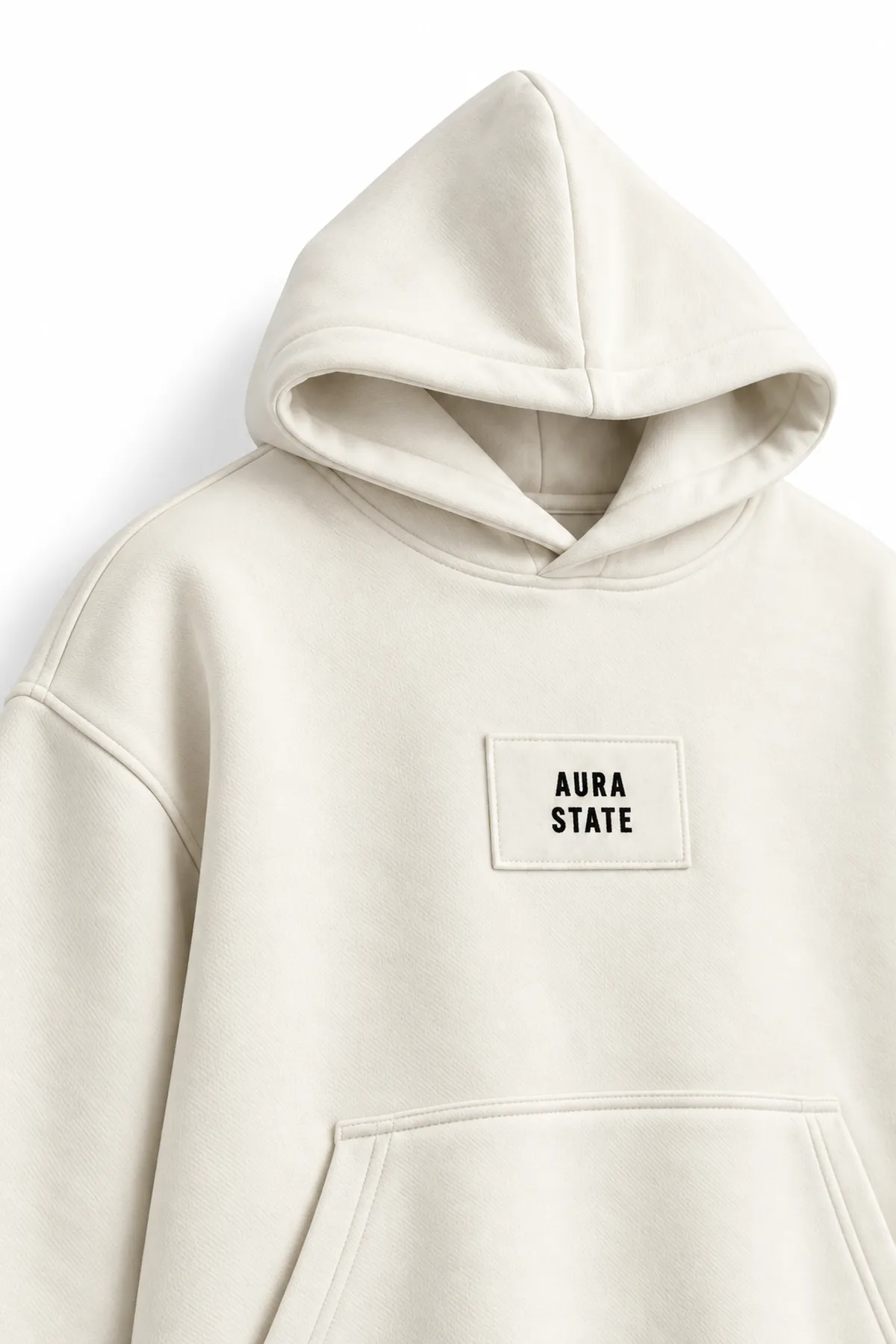 Aura State - Beyaz - Kapüşonlu - Erkek Sweatshirt