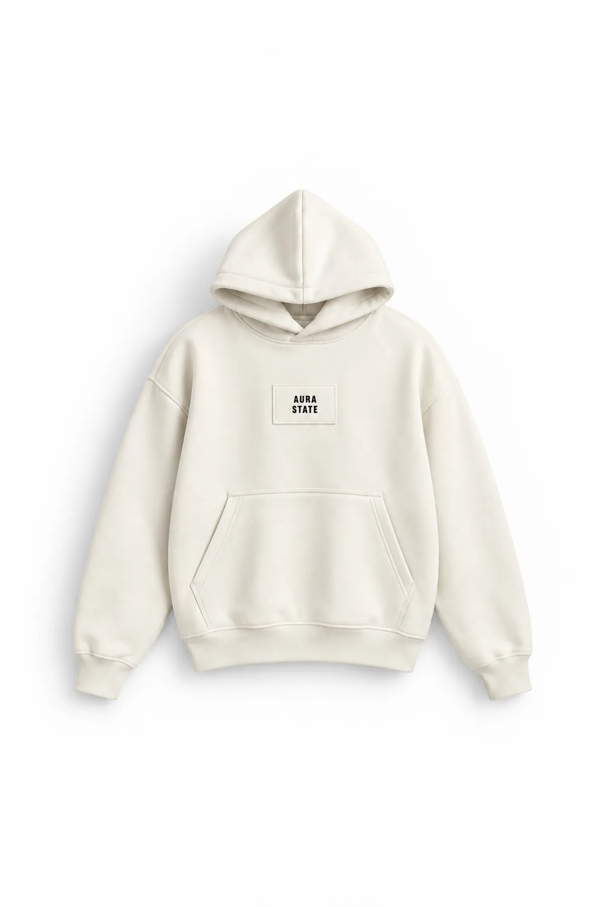 Aura State - Beyaz - Kapüşonlu - Erkek Sweatshirt