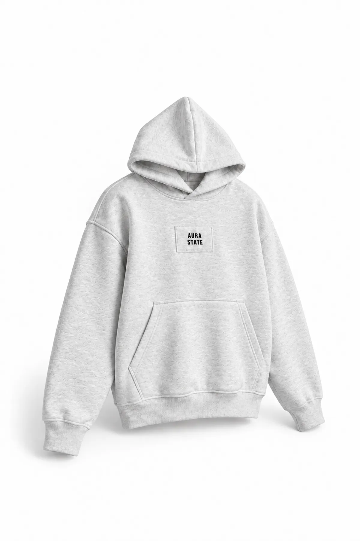 Aura State - Açık Gri - Kapüşonlu - Erkek Sweatshirt